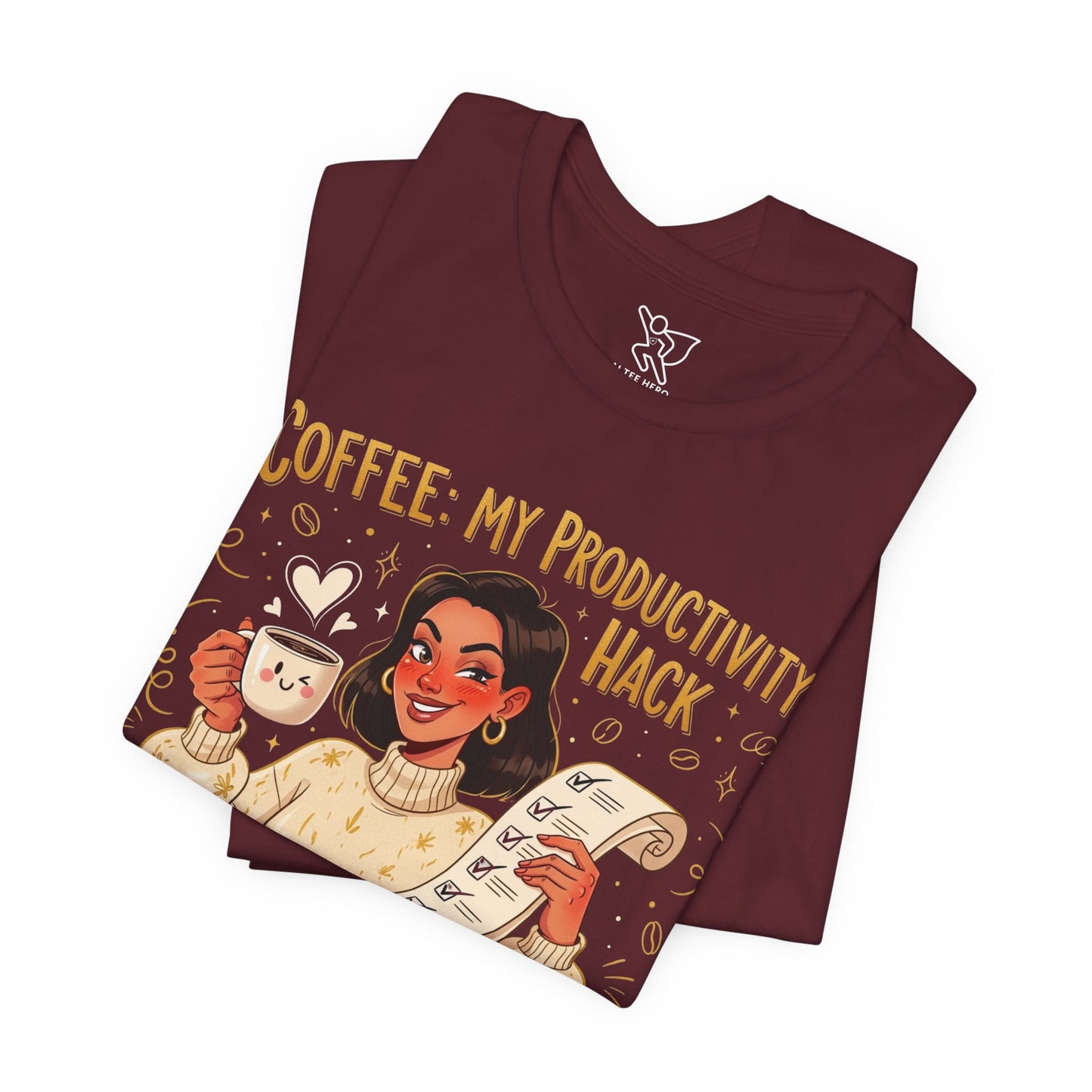 "Coffee: My Productivity Hack" Funny Tee, Gift for Coffee Lovers, Unisex Funny Shirt, Casual Wear, Quirky Gift Idea