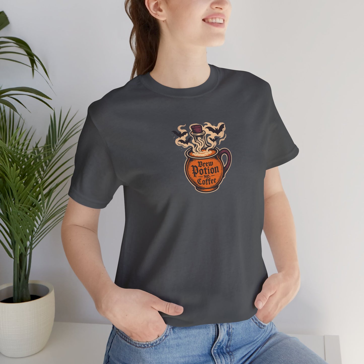 "Coffee Potion" Unisex Tee, Casual Wear, Gift for Coffee Lovers, Magical T-Shirt, Witchy Apparel, Coffee Enthusiast Presents