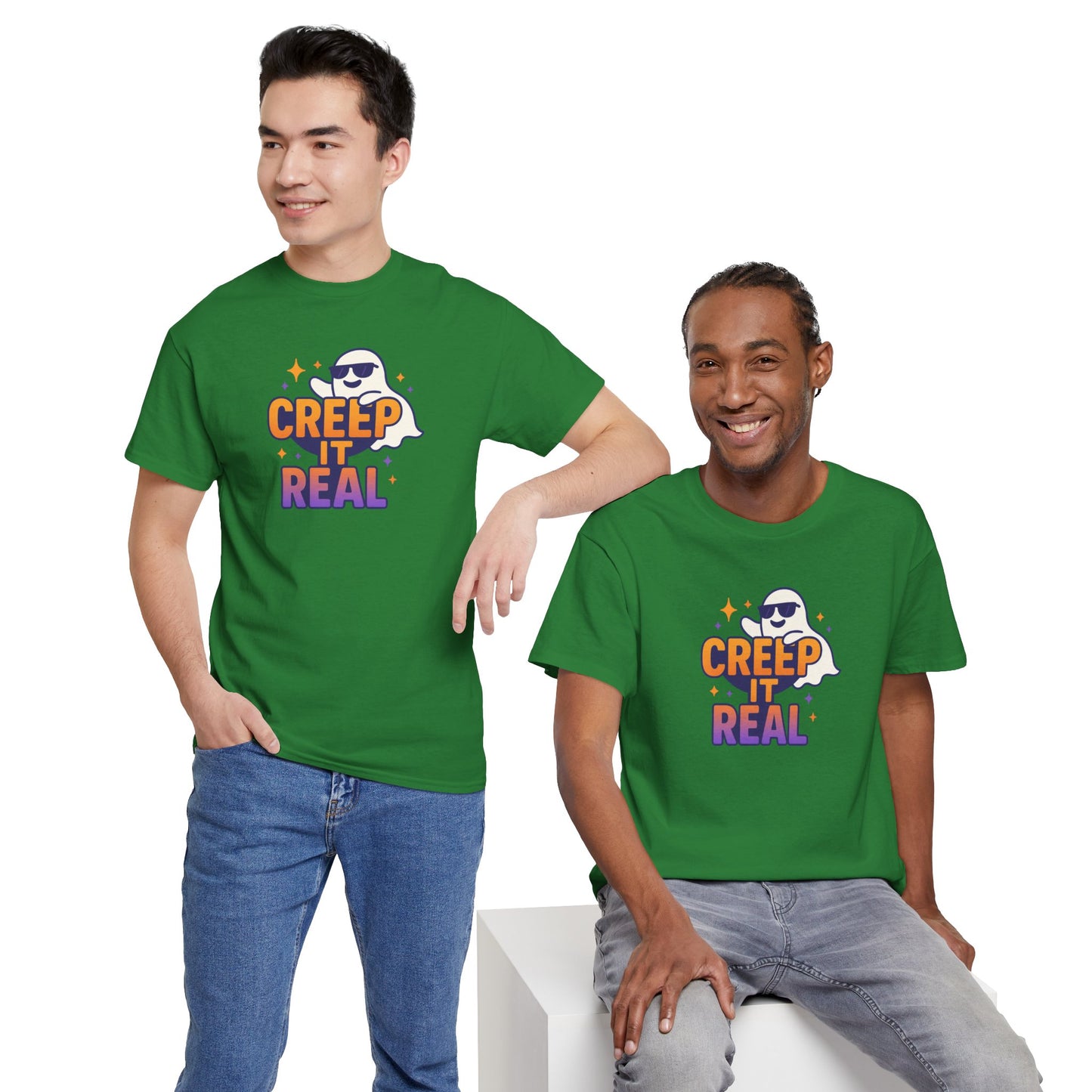"Creep It Real" Halloween Humor Unisex Graphic Shirt, Ghost Lover Gift, Spooky Season Apparel, Funny Halloween T-Shirt
