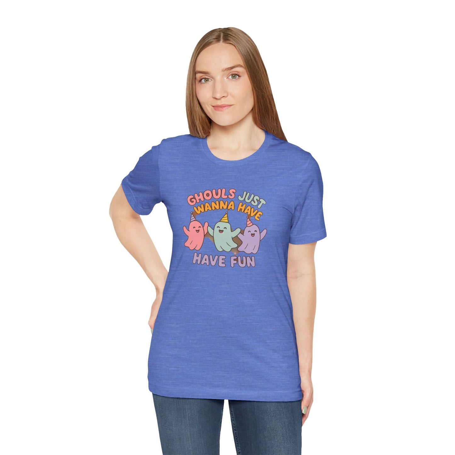 "Ghouls Just Wanna Have Fun" T-Shirt for Halloween, Unisex Graphic Shirt, Cute Ghosts Tee, Casual Wear, Gift for Friends