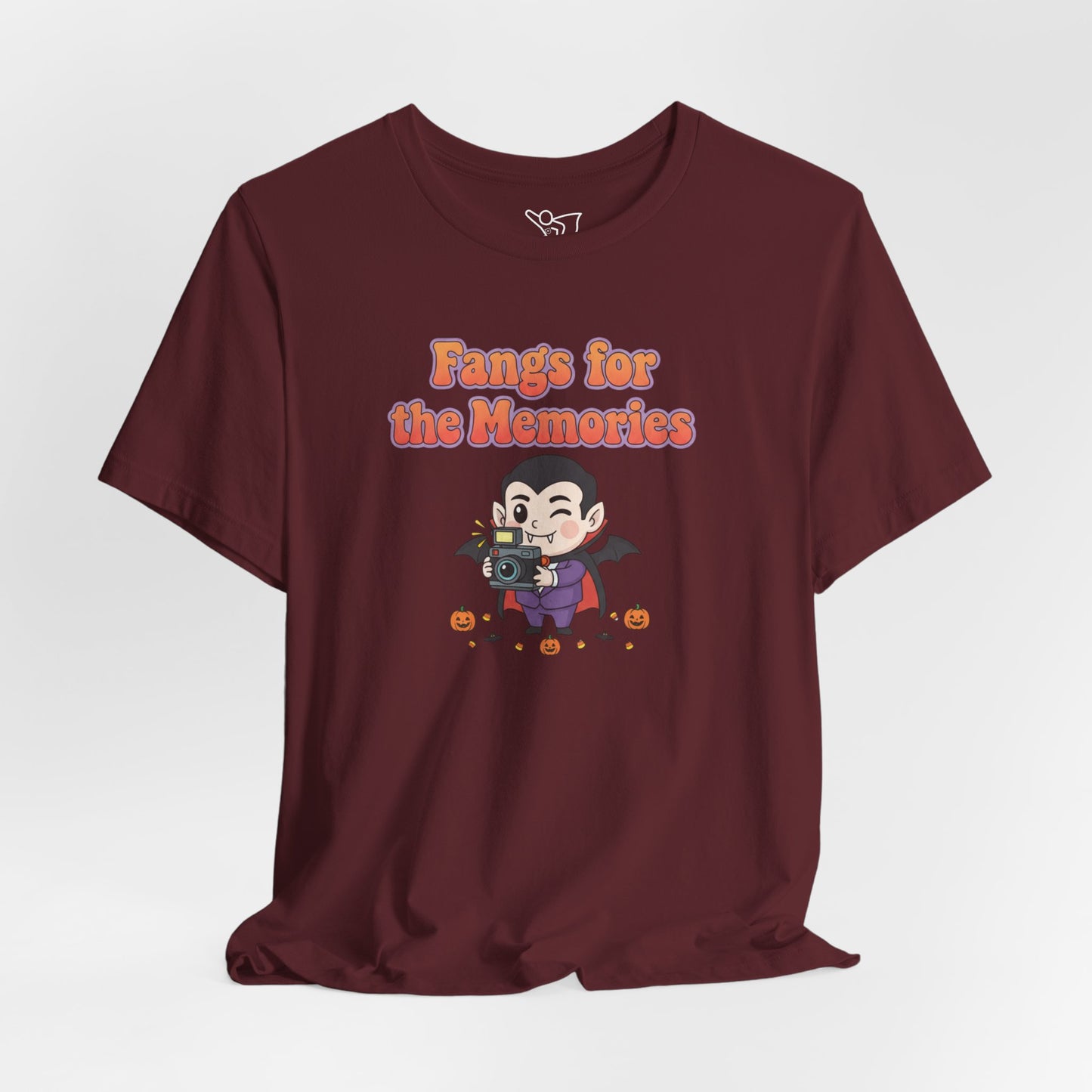 "Fangs for the Memories" Unisex Short Sleeve Shirt, Casual Halloween Outfit, Gift for Spooky Season, Halloween Shirt