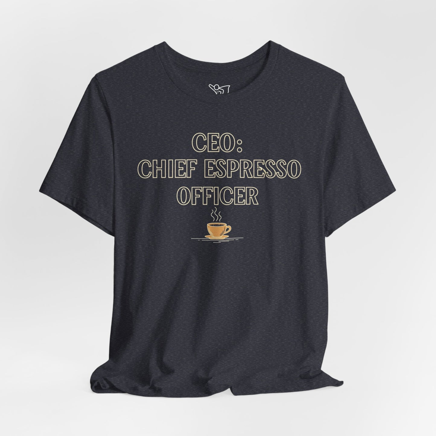 "CEO: Chief Espresso Officer" CW-1 Unisex Jersey T-Shirt for Baristas, Funny Coffee Shirt for Gifts, Perfect for Birthdays, Coffee Shop Outfits