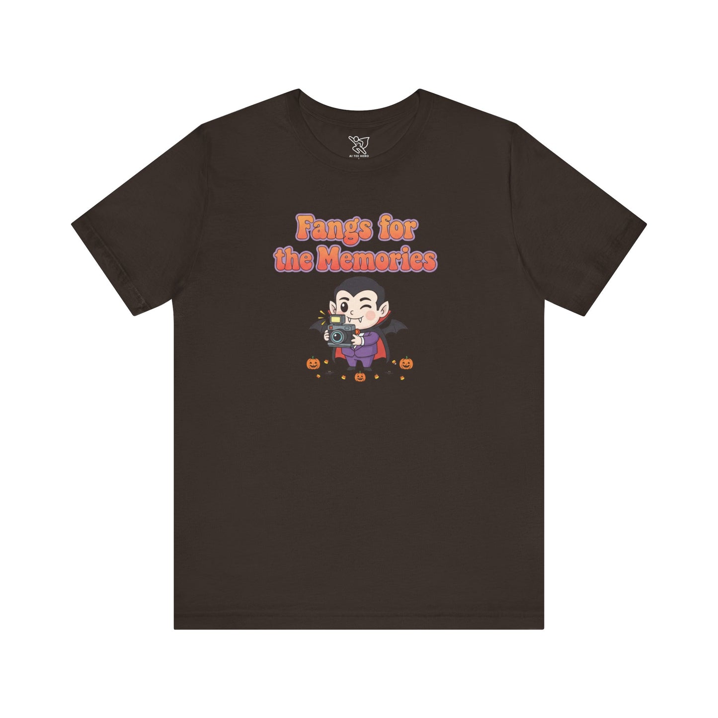 "Fangs for the Memories" Unisex Short Sleeve Shirt, Casual Halloween Outfit, Gift for Spooky Season, Halloween Shirt