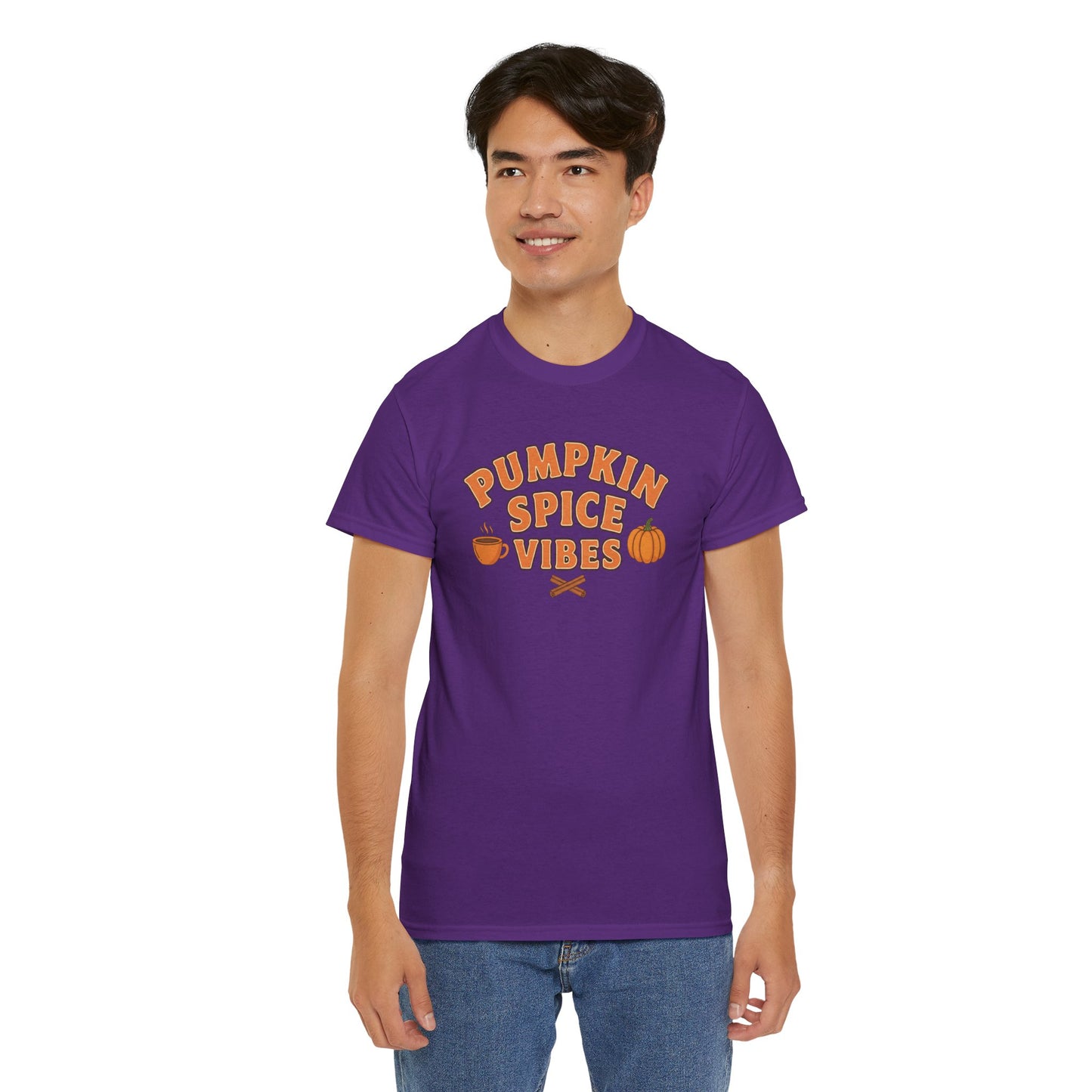 "Pumpkin Spice Vibes" Unisex Autumn T-Shirt for Fall, Cozy Apparel, Pumpkin Lover Gift, Halloween Party Wear