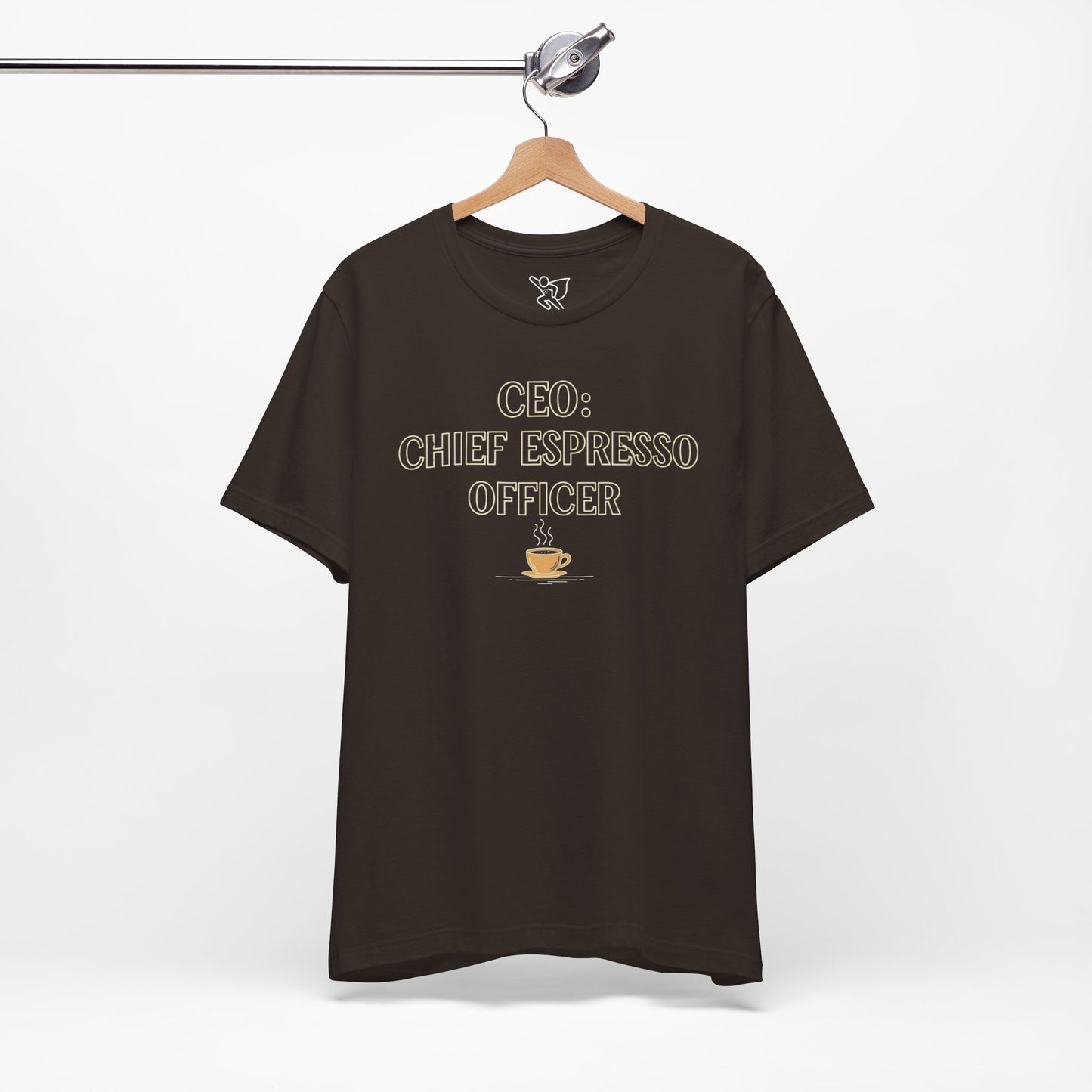 "CEO: Chief Espresso Officer" CW-1 Unisex Jersey T-Shirt for Baristas, Funny Coffee Shirt for Gifts, Perfect for Birthdays, Coffee Shop Outfits