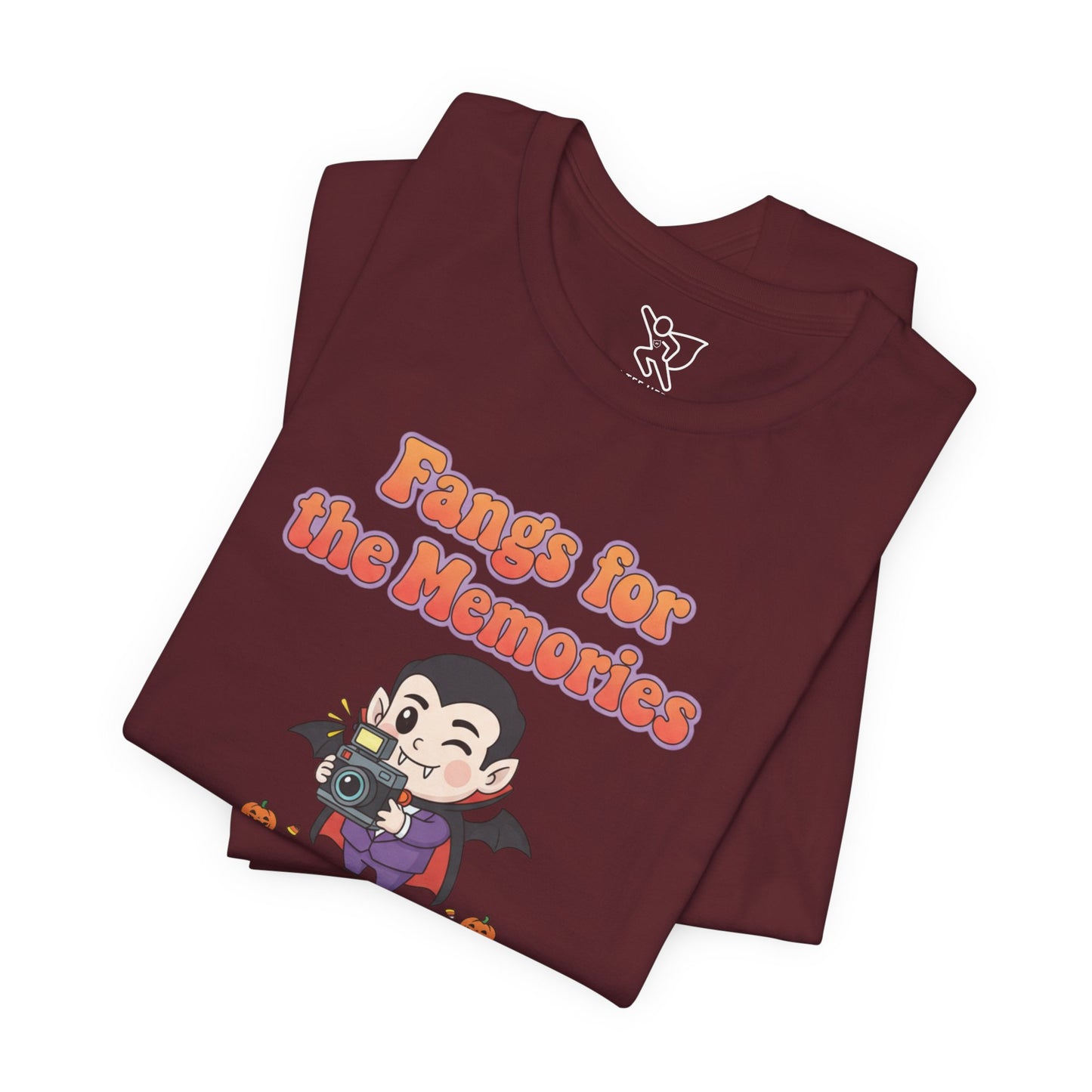 "Fangs for the Memories" Unisex Short Sleeve Shirt, Casual Halloween Outfit, Gift for Spooky Season, Halloween Shirt