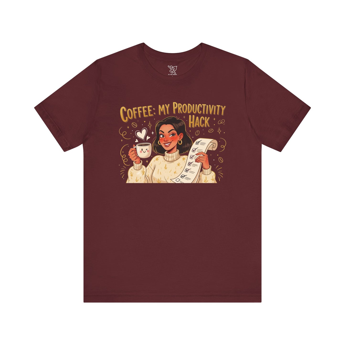 "Coffee: My Productivity Hack" Funny Tee, Gift for Coffee Lovers, Unisex Funny Shirt, Casual Wear, Quirky Gift Idea