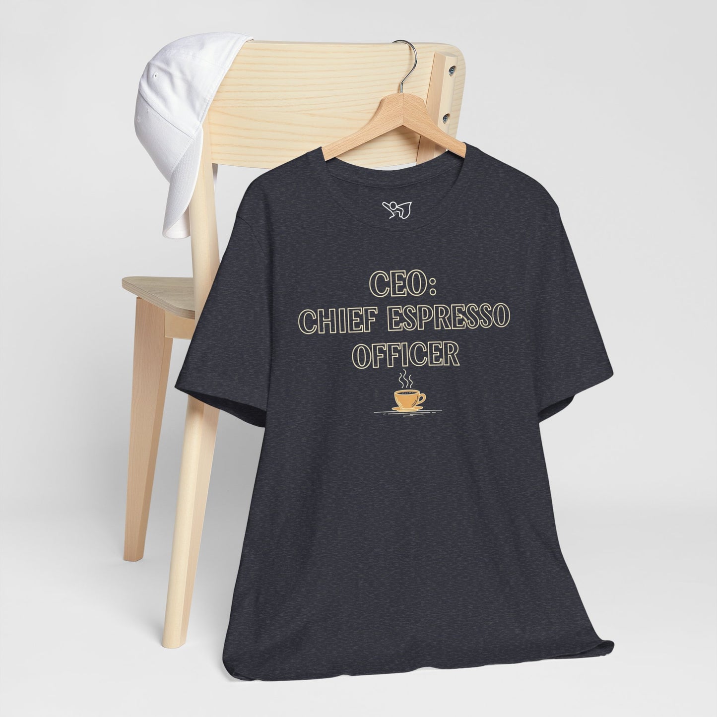 "CEO: Chief Espresso Officer" CW-1 Unisex Jersey T-Shirt for Baristas, Funny Coffee Shirt for Gifts, Perfect for Birthdays, Coffee Shop Outfits