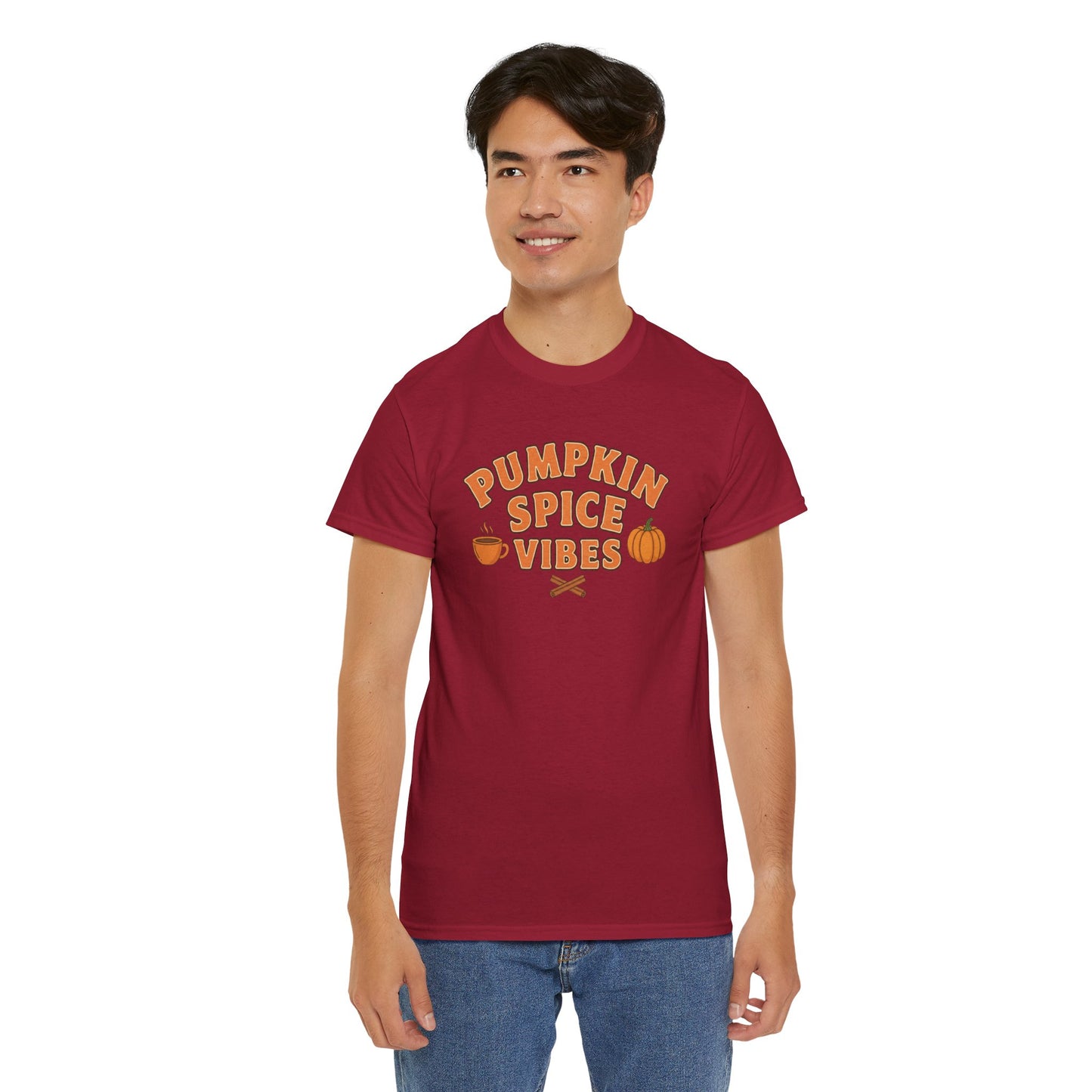 "Pumpkin Spice Vibes" Unisex Autumn T-Shirt for Fall, Cozy Apparel, Pumpkin Lover Gift, Halloween Party Wear