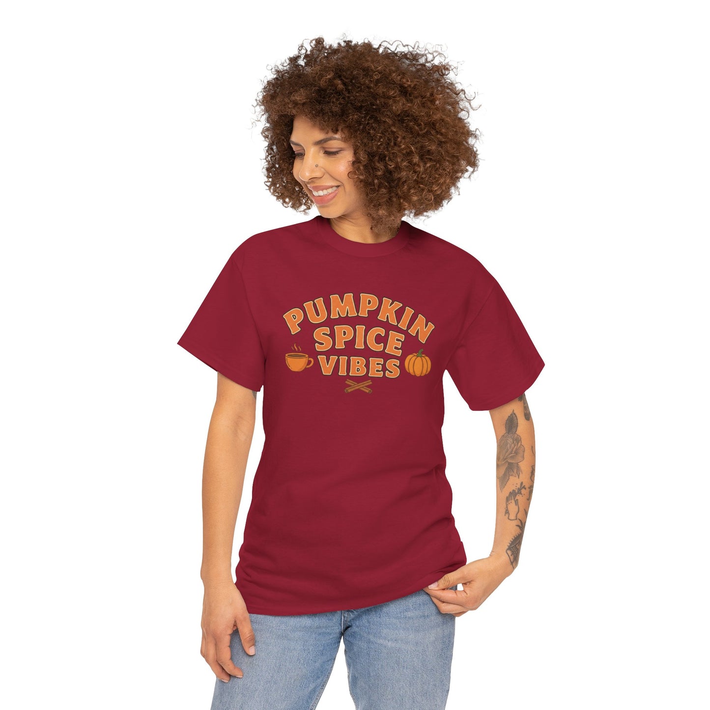 "Pumpkin Spice Vibes" Unisex Autumn T-Shirt for Fall, Cozy Apparel, Pumpkin Lover Gift, Halloween Party Wear
