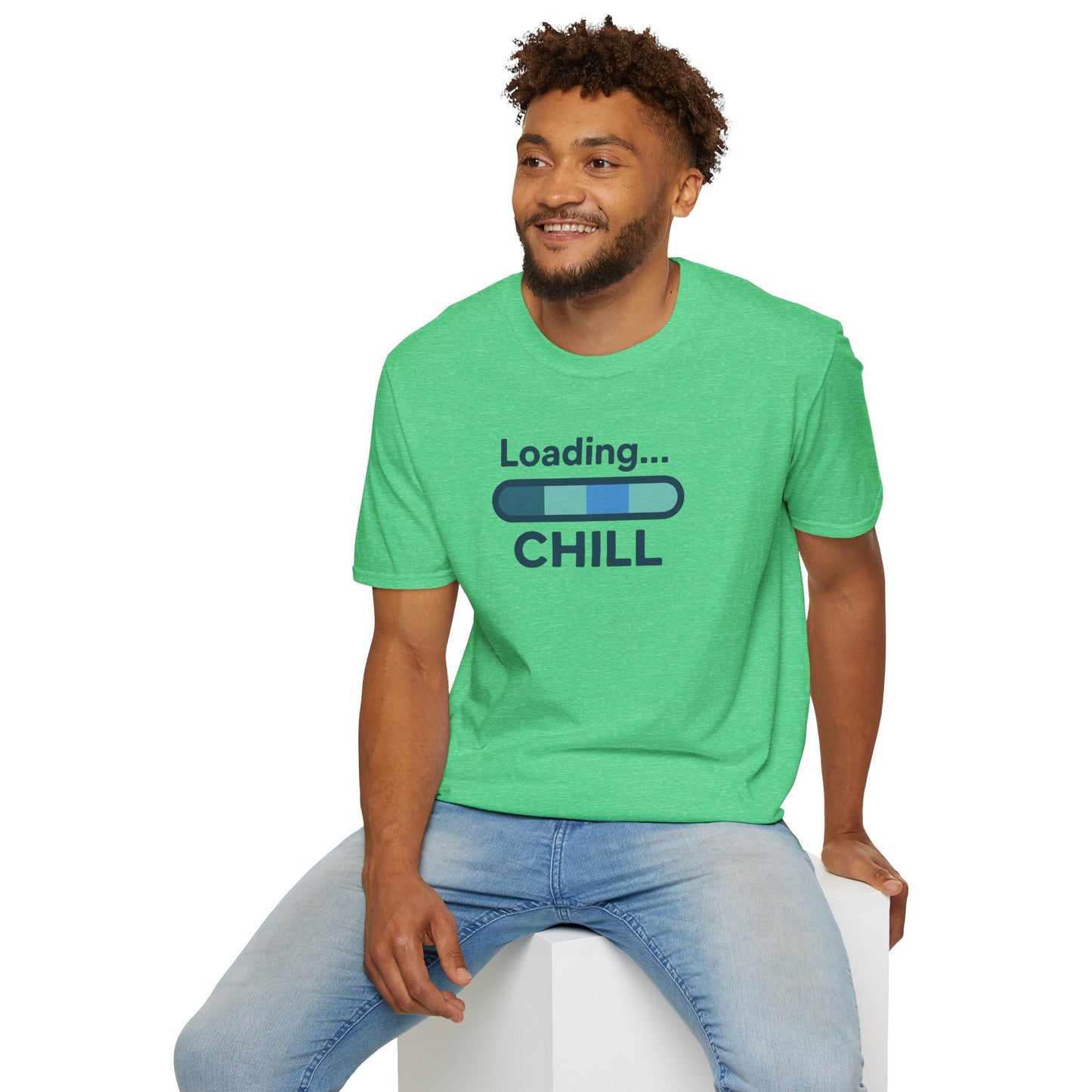 "Loading... Chill" Unisex Softstyle T-Shirt, Relaxed Fit Tee, Gift for Him/Her, Casual Wear, Chill Vibe Shirt, Summer Essentials, Lounge Apparel CW-2 Teal