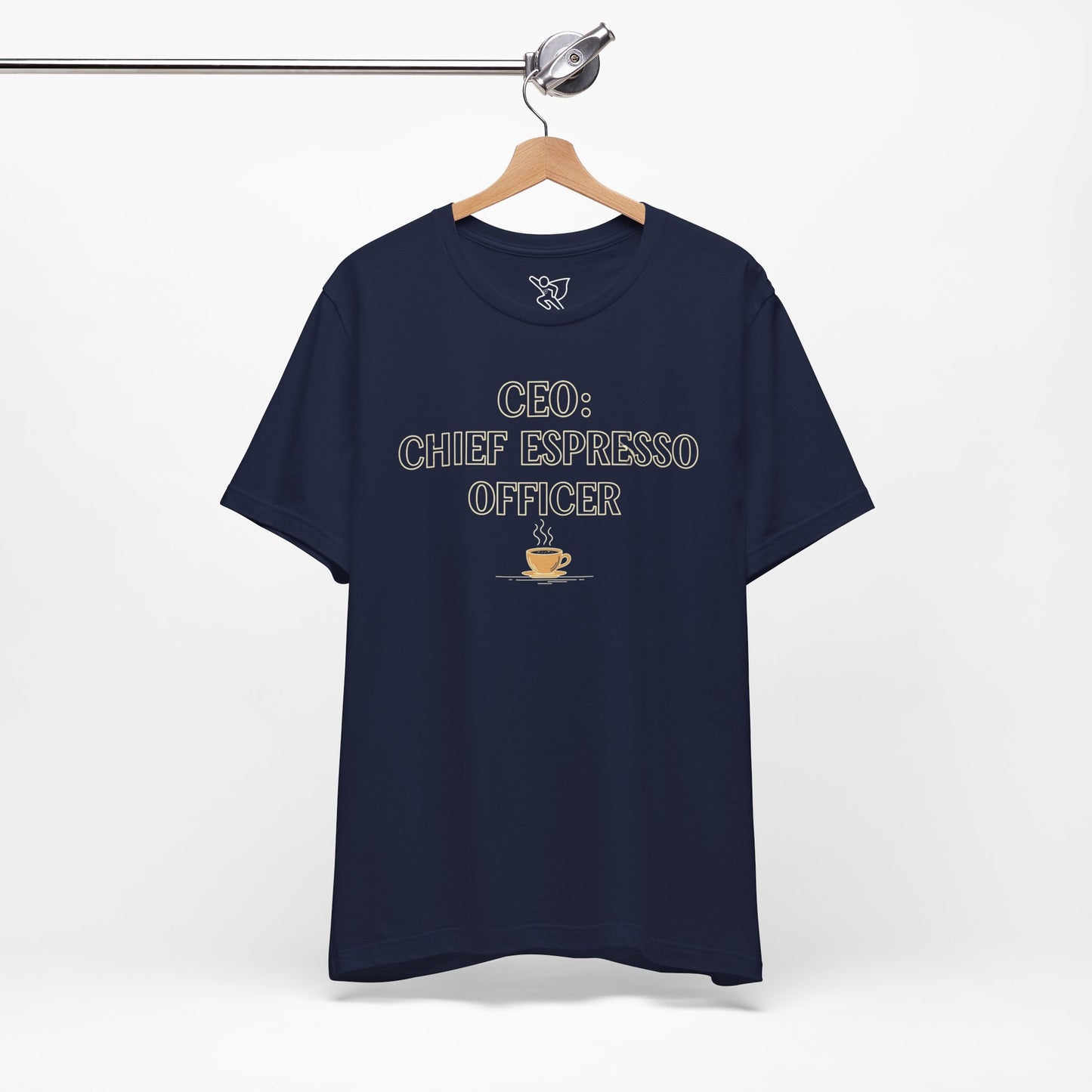 "CEO: Chief Espresso Officer" CW-1 Unisex Jersey T-Shirt for Baristas, Funny Coffee Shirt for Gifts, Perfect for Birthdays, Coffee Shop Outfits