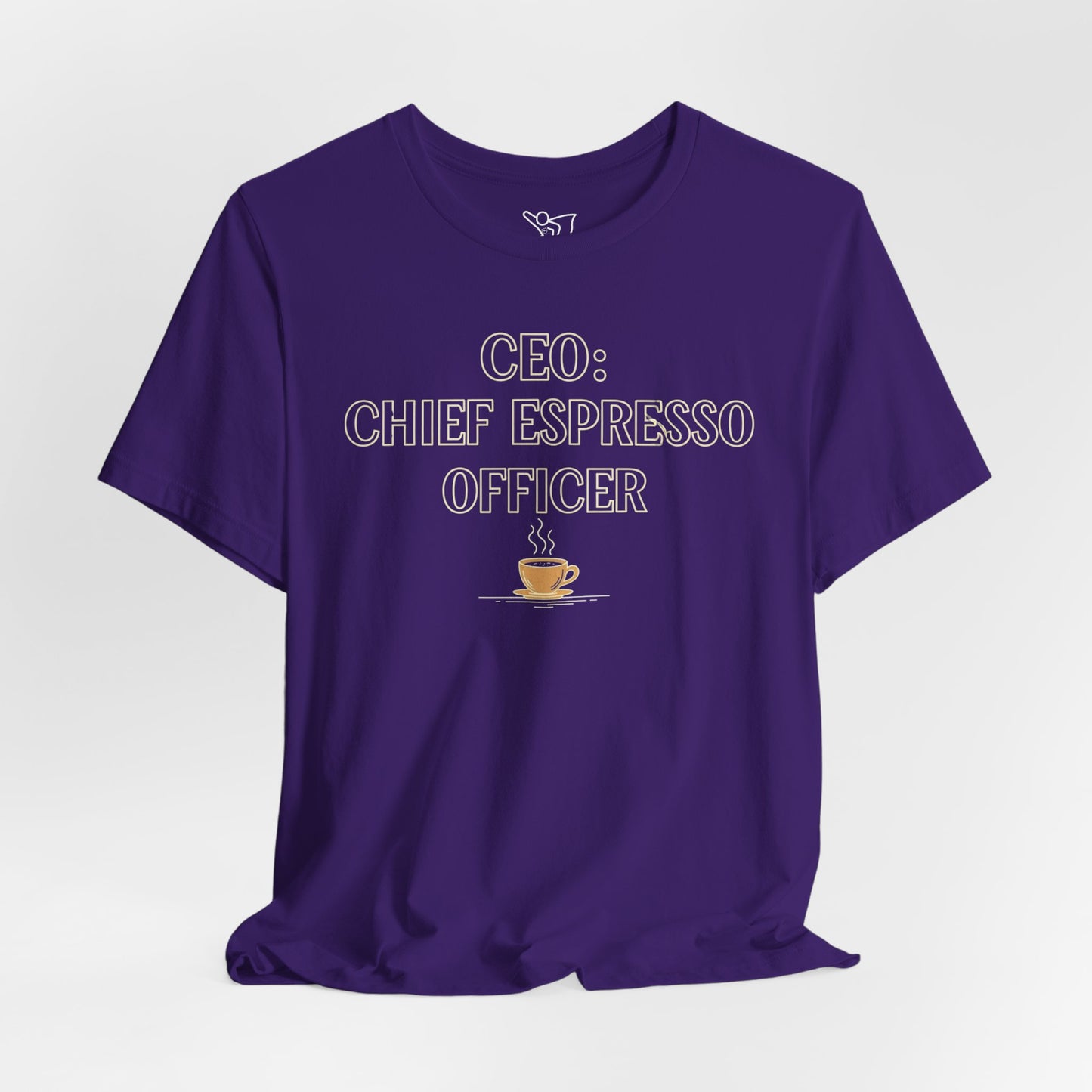 "CEO: Chief Espresso Officer" CW-1 Unisex Jersey T-Shirt for Baristas, Funny Coffee Shirt for Gifts, Perfect for Birthdays, Coffee Shop Outfits