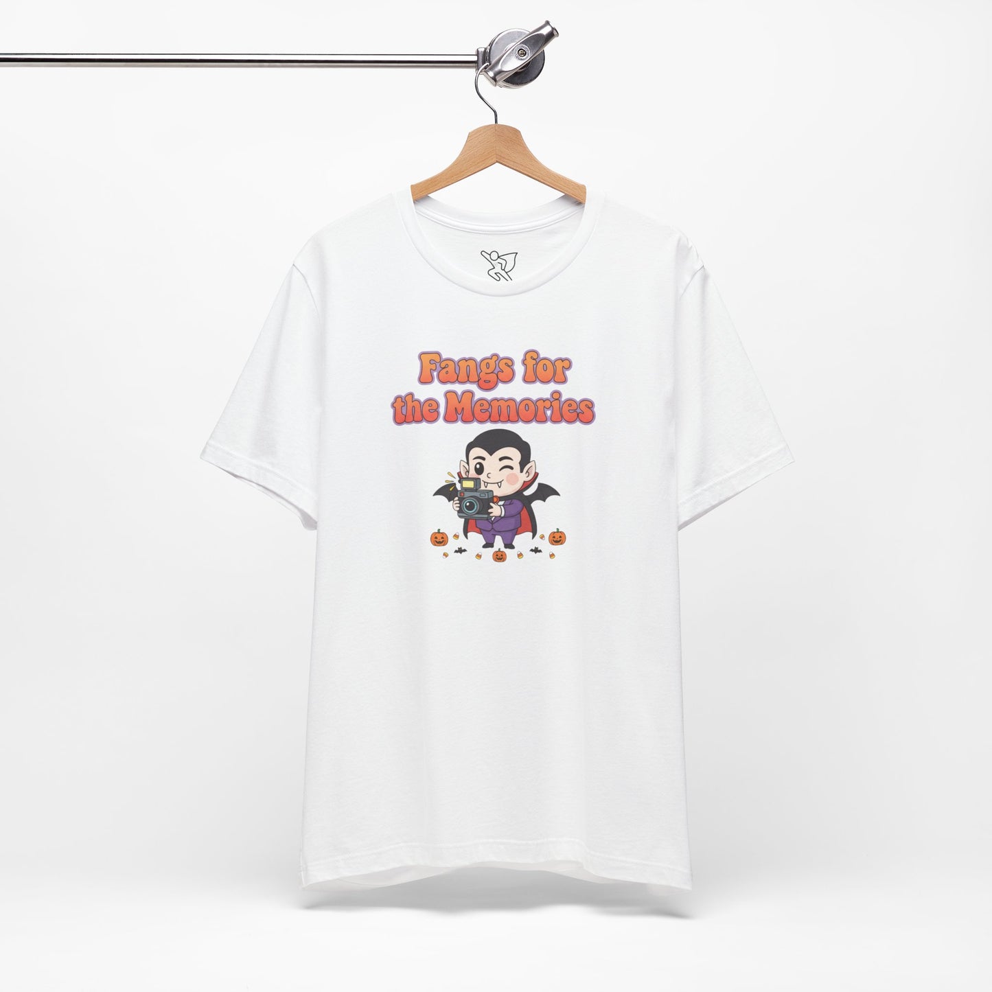 "Fangs for the Memories" Unisex Short Sleeve Shirt, Casual Halloween Outfit, Gift for Spooky Season, Halloween Shirt