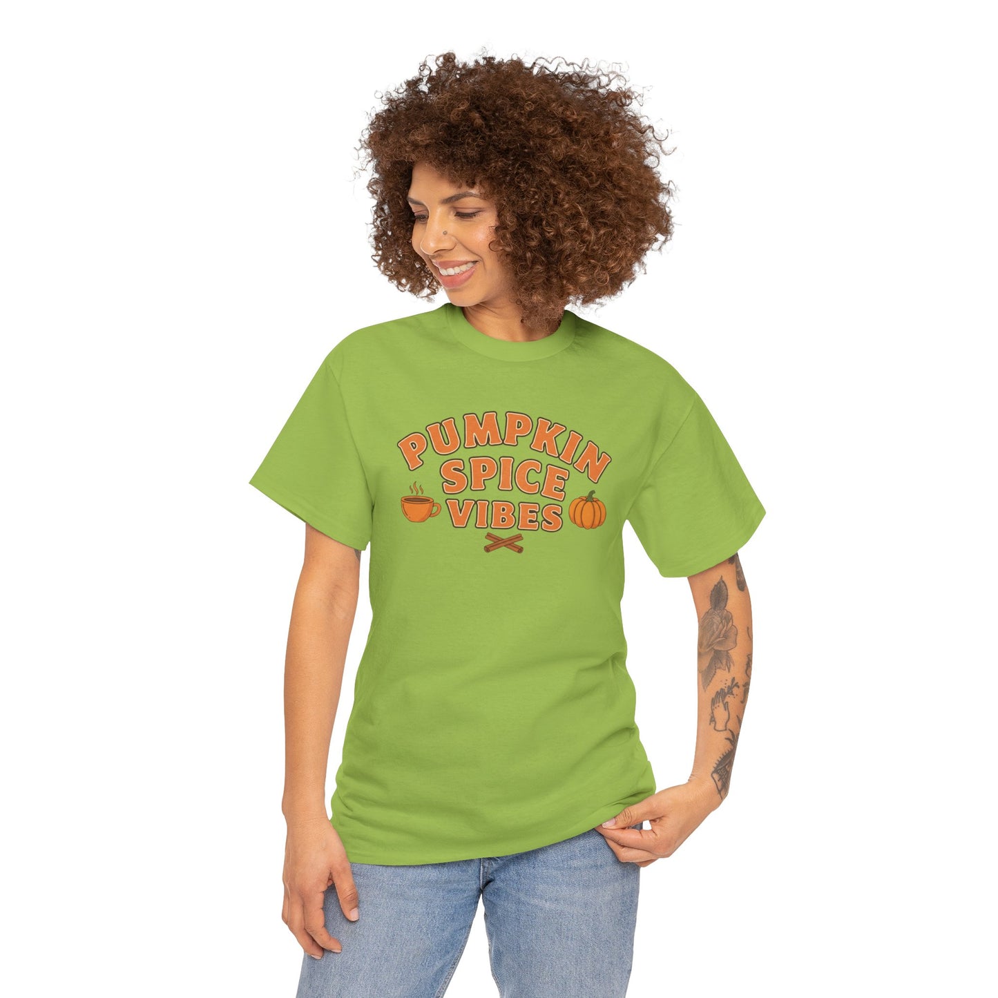 "Pumpkin Spice Vibes" Unisex Autumn T-Shirt for Fall, Cozy Apparel, Pumpkin Lover Gift, Halloween Party Wear
