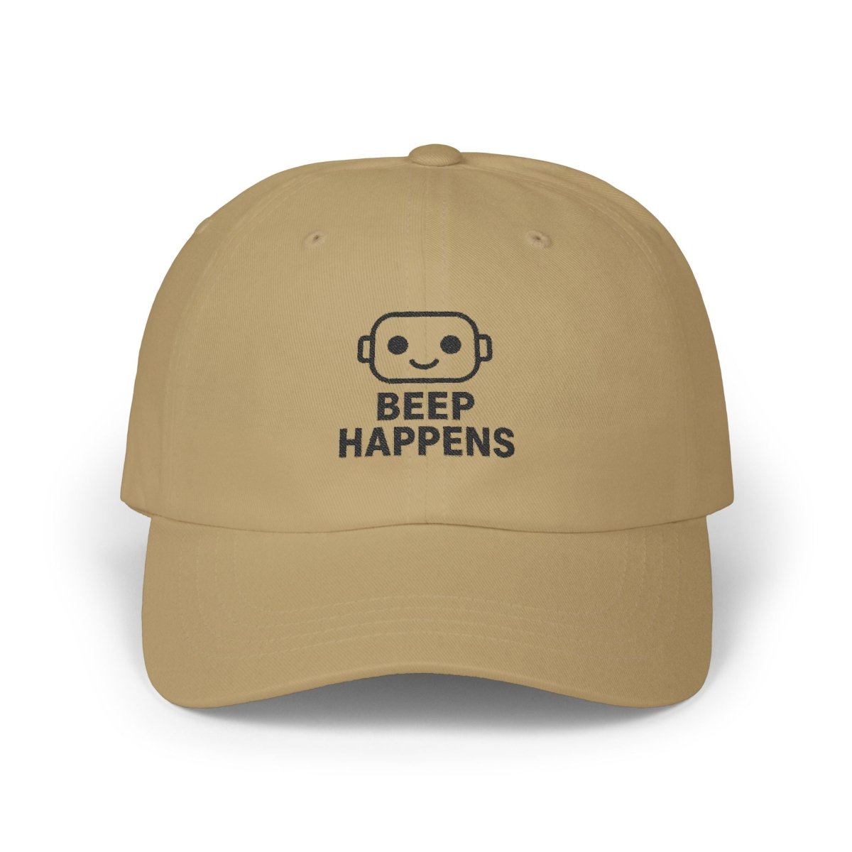 "Beep Happens" Classic Dad Cap | Funny Dad Hat, Casual Baseball Hat, Gift for Father's Day, Outdoor Cap, Trendy Dad Accessory - AI Tee Hero