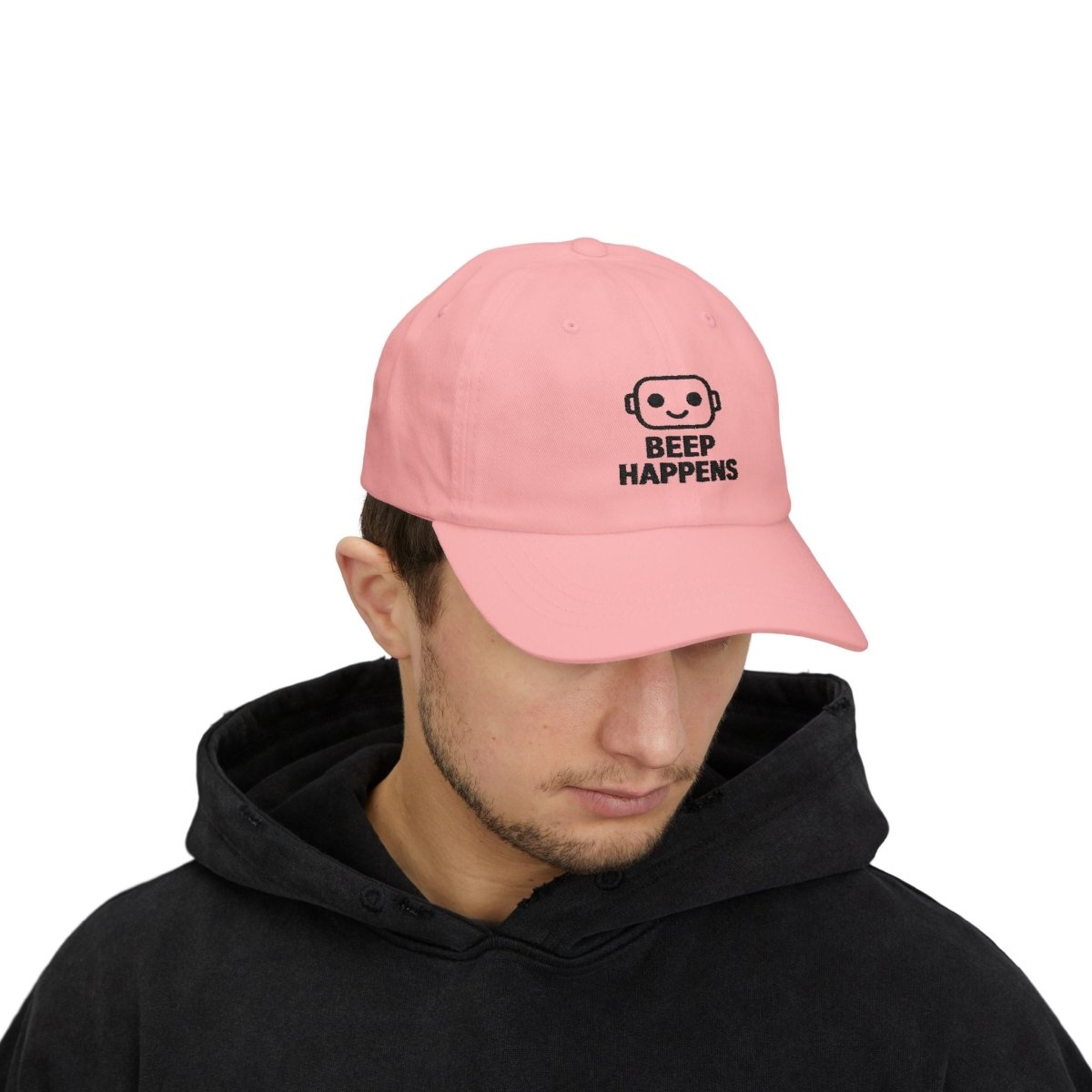"Beep Happens" Classic Dad Cap | Funny Dad Hat, Casual Baseball Hat, Gift for Father's Day, Outdoor Cap, Trendy Dad Accessory - AI Tee Hero