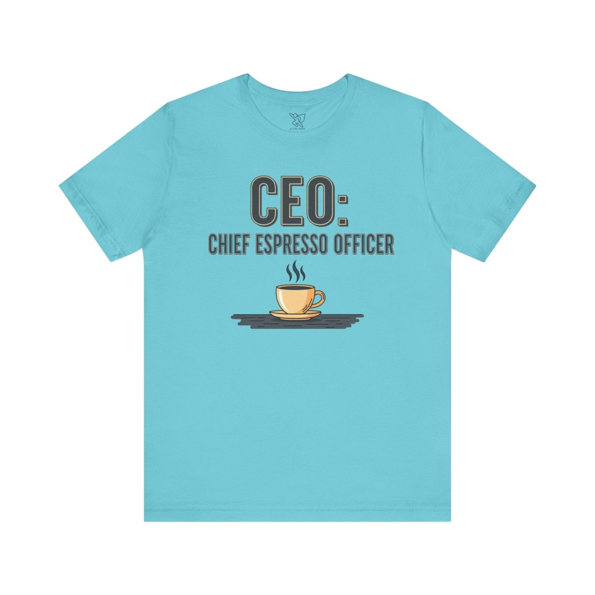 "CEO: Chief Espresso Officer" CW - 2 Unisex Jersey T-Shirt for Baristas, Funny Coffee Shirt for Gifts, Perfect for Birthdays, Coffee Shop Outfits - AI Tee Hero