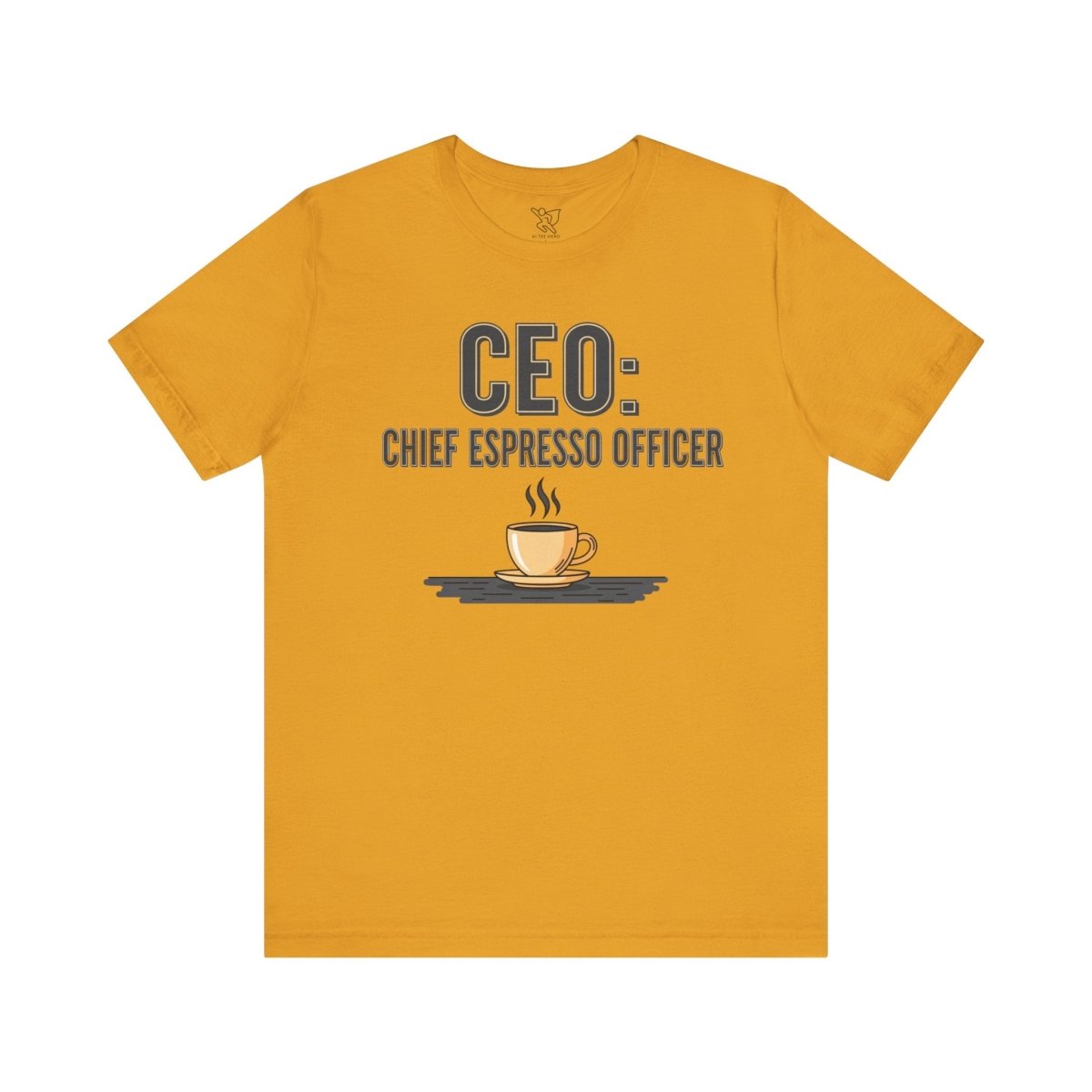 "CEO: Chief Espresso Officer" CW - 2 Unisex Jersey T-Shirt for Baristas, Funny Coffee Shirt for Gifts, Perfect for Birthdays, Coffee Shop Outfits - AI Tee Hero