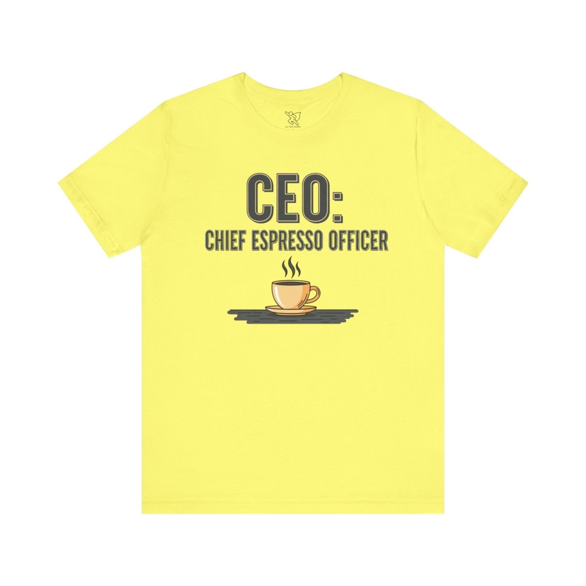 "CEO: Chief Espresso Officer" CW - 2 Unisex Jersey T-Shirt for Baristas, Funny Coffee Shirt for Gifts, Perfect for Birthdays, Coffee Shop Outfits - AI Tee Hero