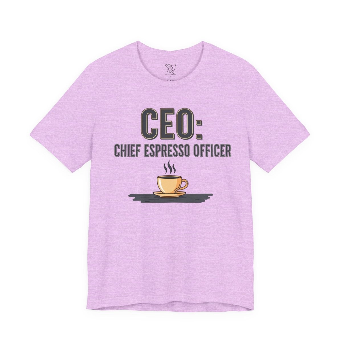 "CEO: Chief Espresso Officer" CW - 2 Unisex Jersey T-Shirt for Baristas, Funny Coffee Shirt for Gifts, Perfect for Birthdays, Coffee Shop Outfits - AI Tee Hero