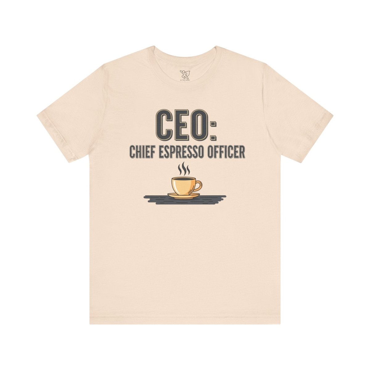 "CEO: Chief Espresso Officer" CW - 2 Unisex Jersey T-Shirt for Baristas, Funny Coffee Shirt for Gifts, Perfect for Birthdays, Coffee Shop Outfits - AI Tee Hero