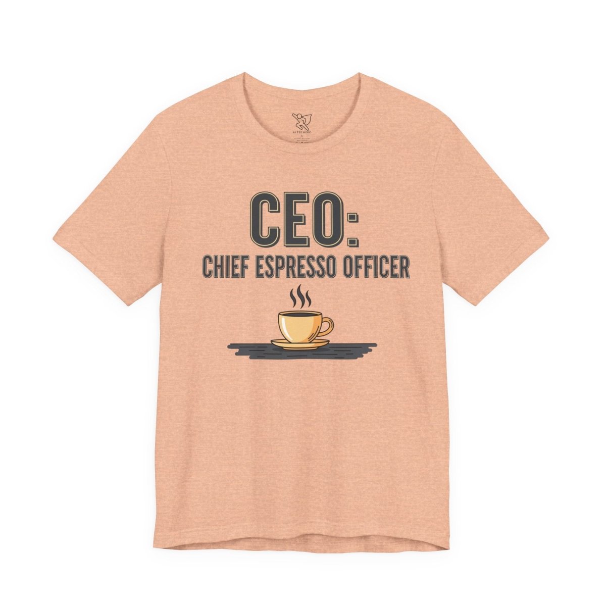 "CEO: Chief Espresso Officer" CW - 2 Unisex Jersey T-Shirt for Baristas, Funny Coffee Shirt for Gifts, Perfect for Birthdays, Coffee Shop Outfits - AI Tee Hero