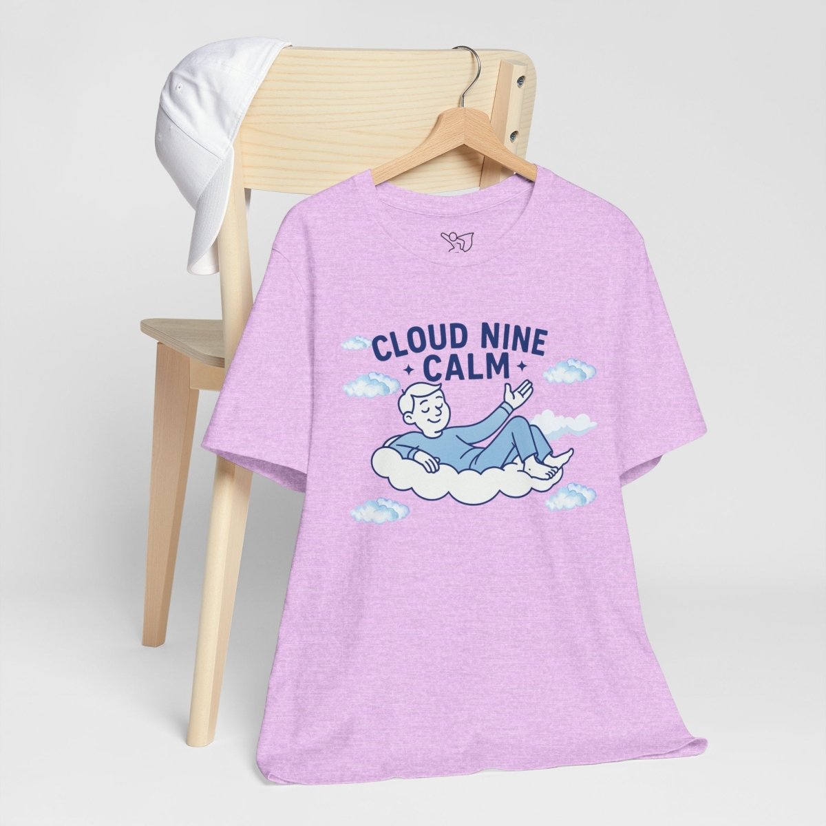 "Cloud Nine Calm" Relaxed Unisex Jersey Short Sleeve T-Shirt, Gift for Mindfulness, Cozy Fashion, Casual Wear, Relaxation Outfit - CW1 MINDSet Collection - AI Tee Hero
