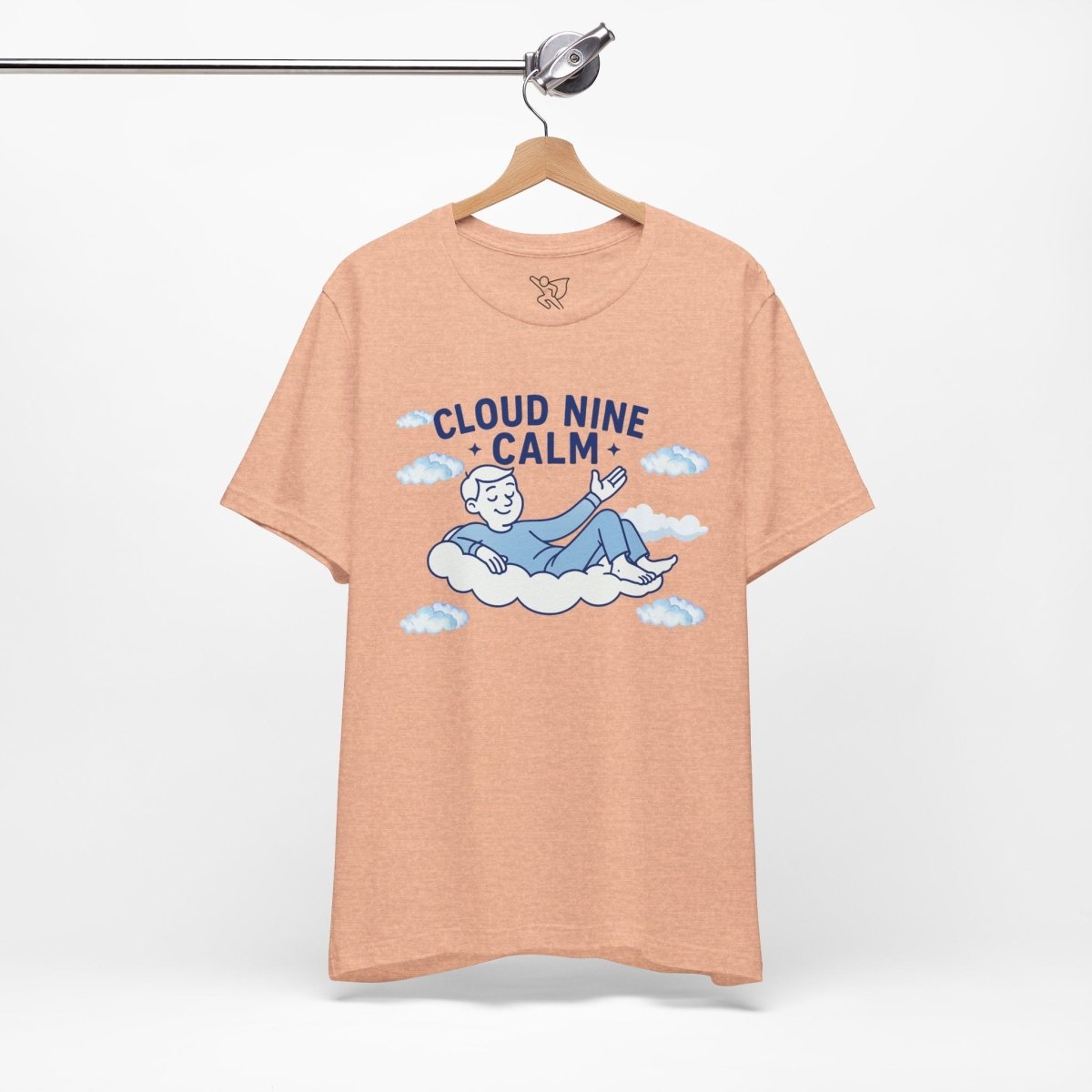 "Cloud Nine Calm" Relaxed Unisex Jersey Short Sleeve T-Shirt, Gift for Mindfulness, Cozy Fashion, Casual Wear, Relaxation Outfit - CW1 MINDSet Collection - AI Tee Hero