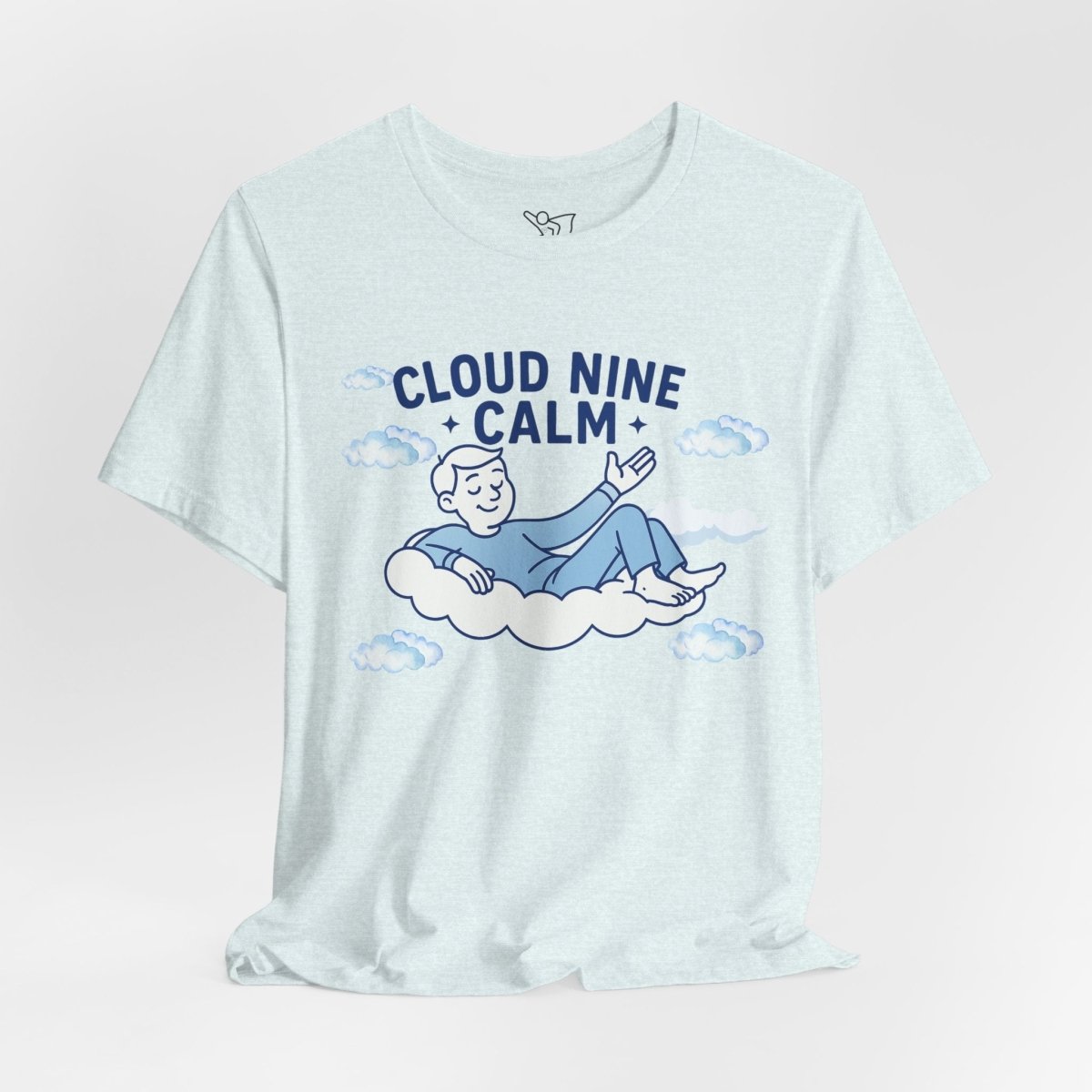 "Cloud Nine Calm" Relaxed Unisex Jersey Short Sleeve T-Shirt, Gift for Mindfulness, Cozy Fashion, Casual Wear, Relaxation Outfit - CW1 MINDSet Collection - AI Tee Hero