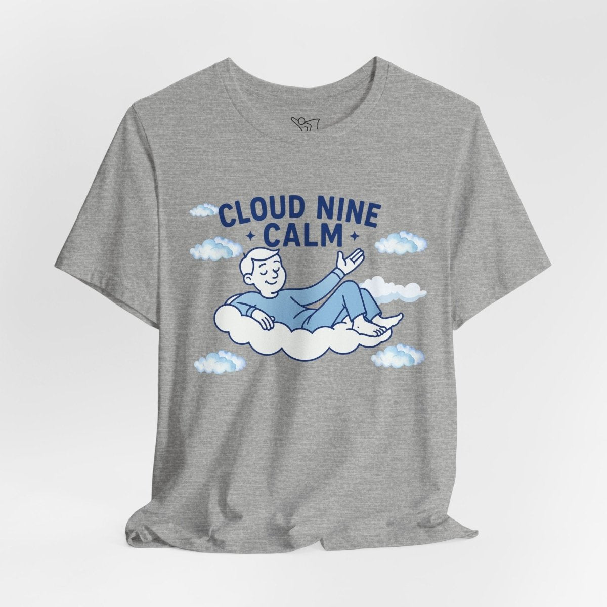 "Cloud Nine Calm" Relaxed Unisex Jersey Short Sleeve T-Shirt, Gift for Mindfulness, Cozy Fashion, Casual Wear, Relaxation Outfit - CW1 MINDSet Collection - AI Tee Hero