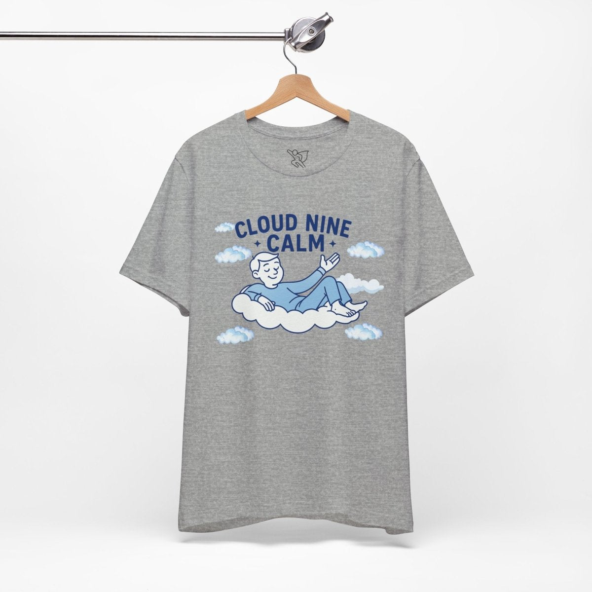 "Cloud Nine Calm" Relaxed Unisex Jersey Short Sleeve T-Shirt, Gift for Mindfulness, Cozy Fashion, Casual Wear, Relaxation Outfit - CW1 MINDSet Collection - AI Tee Hero