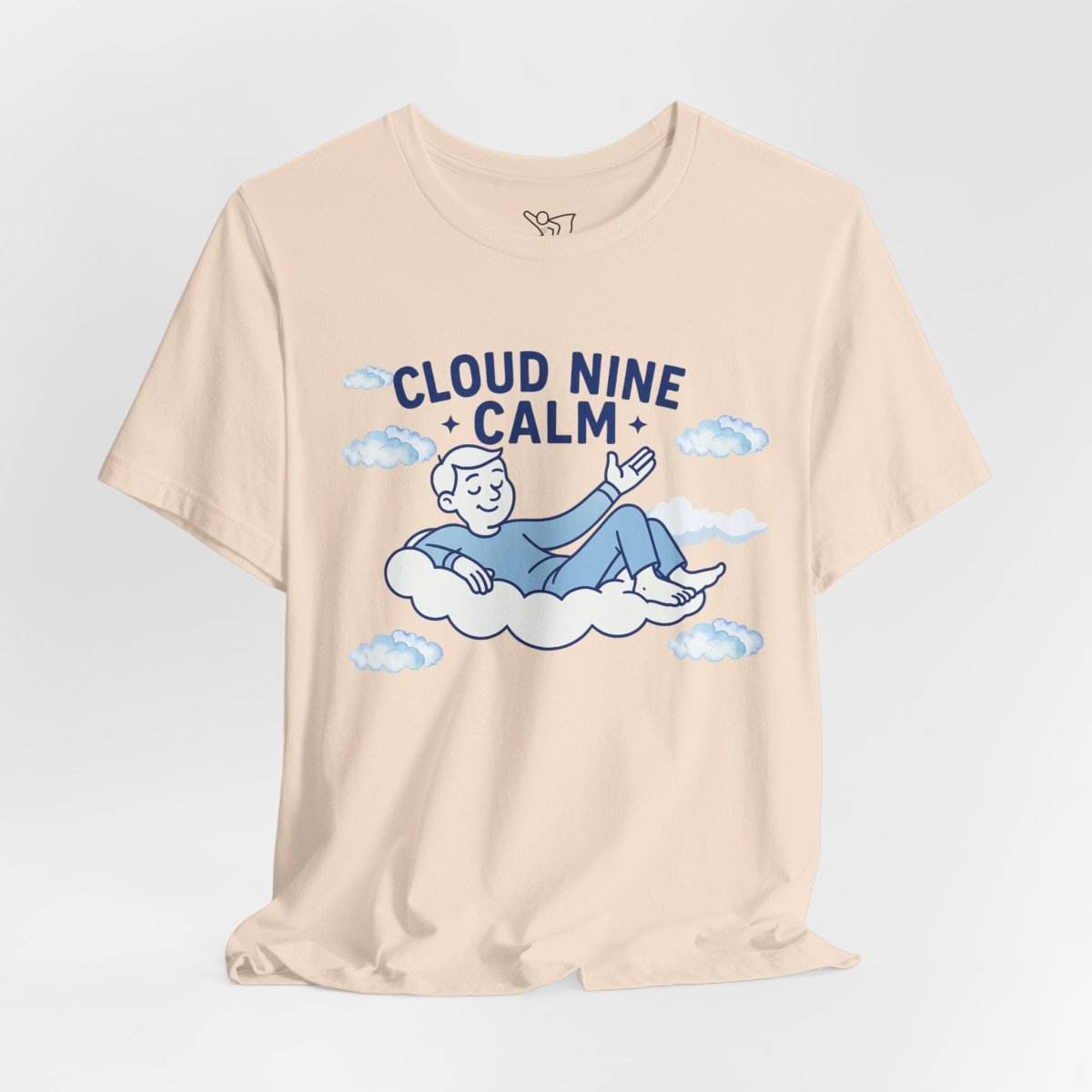 "Cloud Nine Calm" Relaxed Unisex Jersey Short Sleeve T-Shirt, Gift for Mindfulness, Cozy Fashion, Casual Wear, Relaxation Outfit - CW1 MINDSet Collection - AI Tee Hero