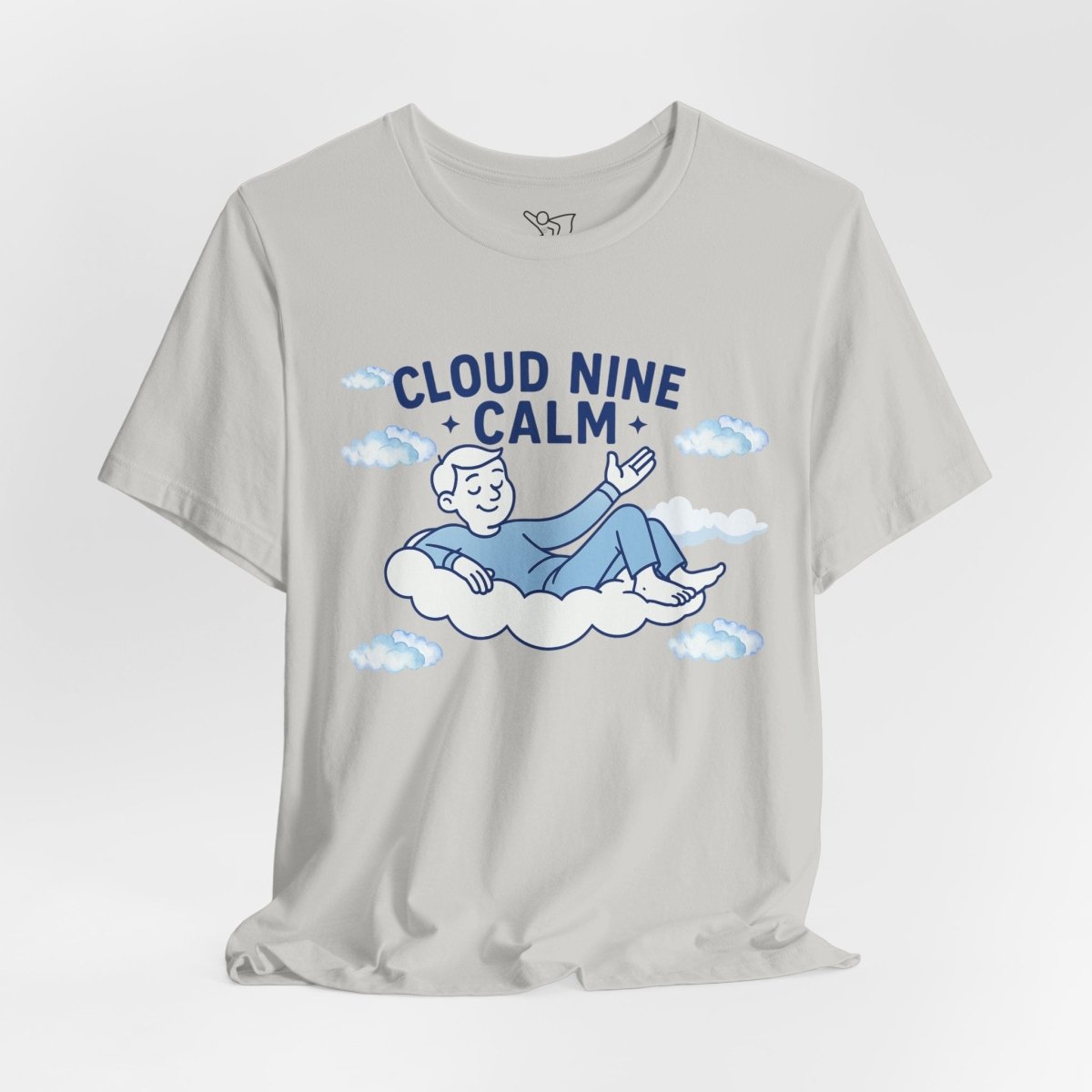 "Cloud Nine Calm" Relaxed Unisex Jersey Short Sleeve T-Shirt, Gift for Mindfulness, Cozy Fashion, Casual Wear, Relaxation Outfit - CW1 MINDSet Collection - AI Tee Hero