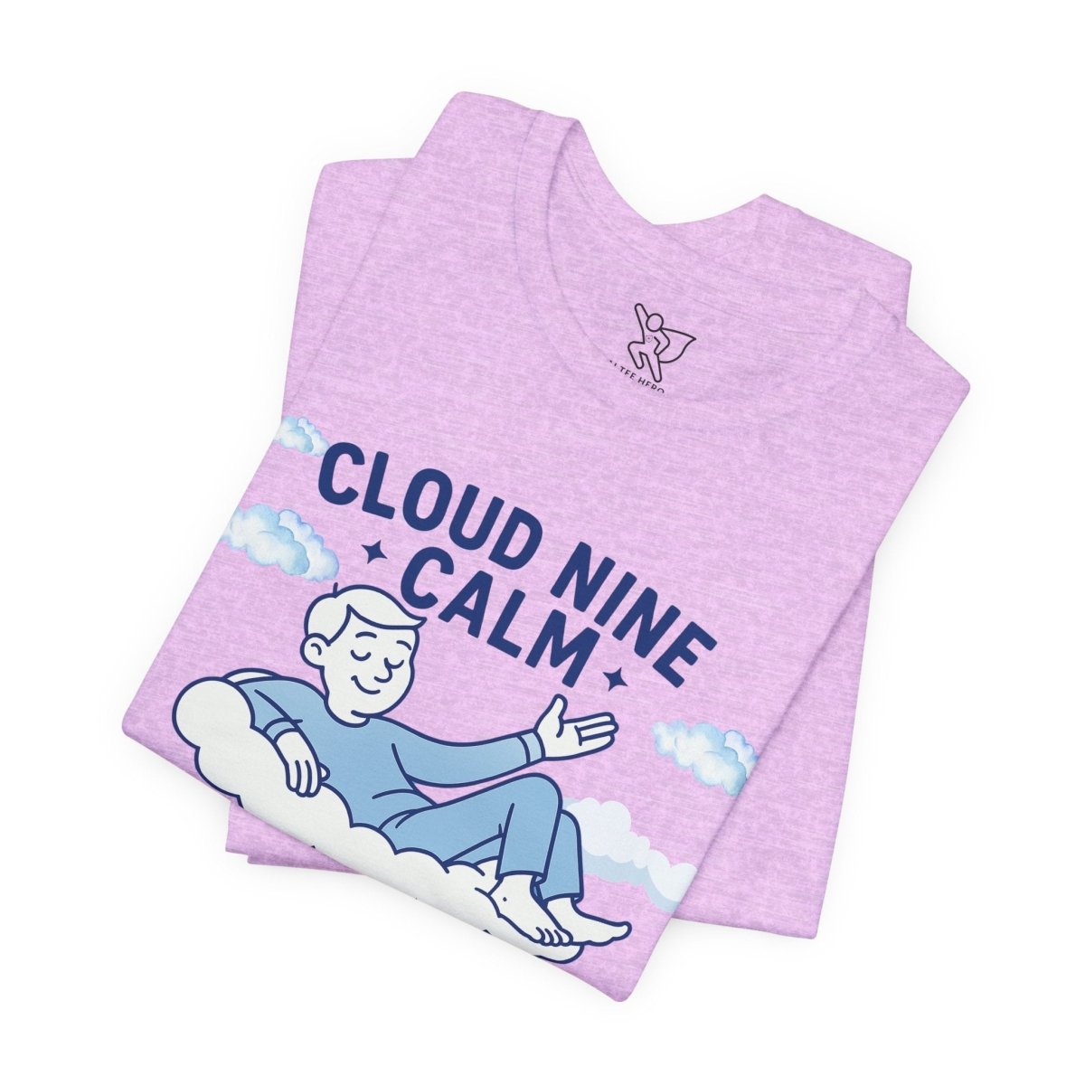 "Cloud Nine Calm" Relaxed Unisex Jersey Short Sleeve T-Shirt, Gift for Mindfulness, Cozy Fashion, Casual Wear, Relaxation Outfit - CW1 MINDSet Collection - AI Tee Hero