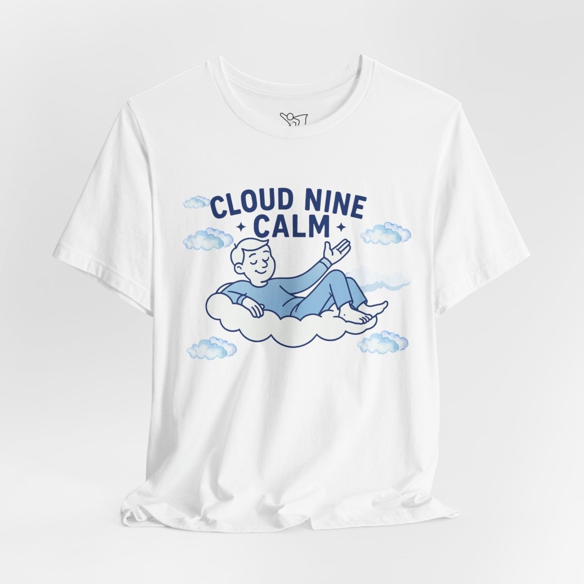 "Cloud Nine Calm" Relaxed Unisex Jersey Short Sleeve T-Shirt, Gift for Mindfulness, Cozy Fashion, Casual Wear, Relaxation Outfit - CW1 MINDSet Collection - AI Tee Hero