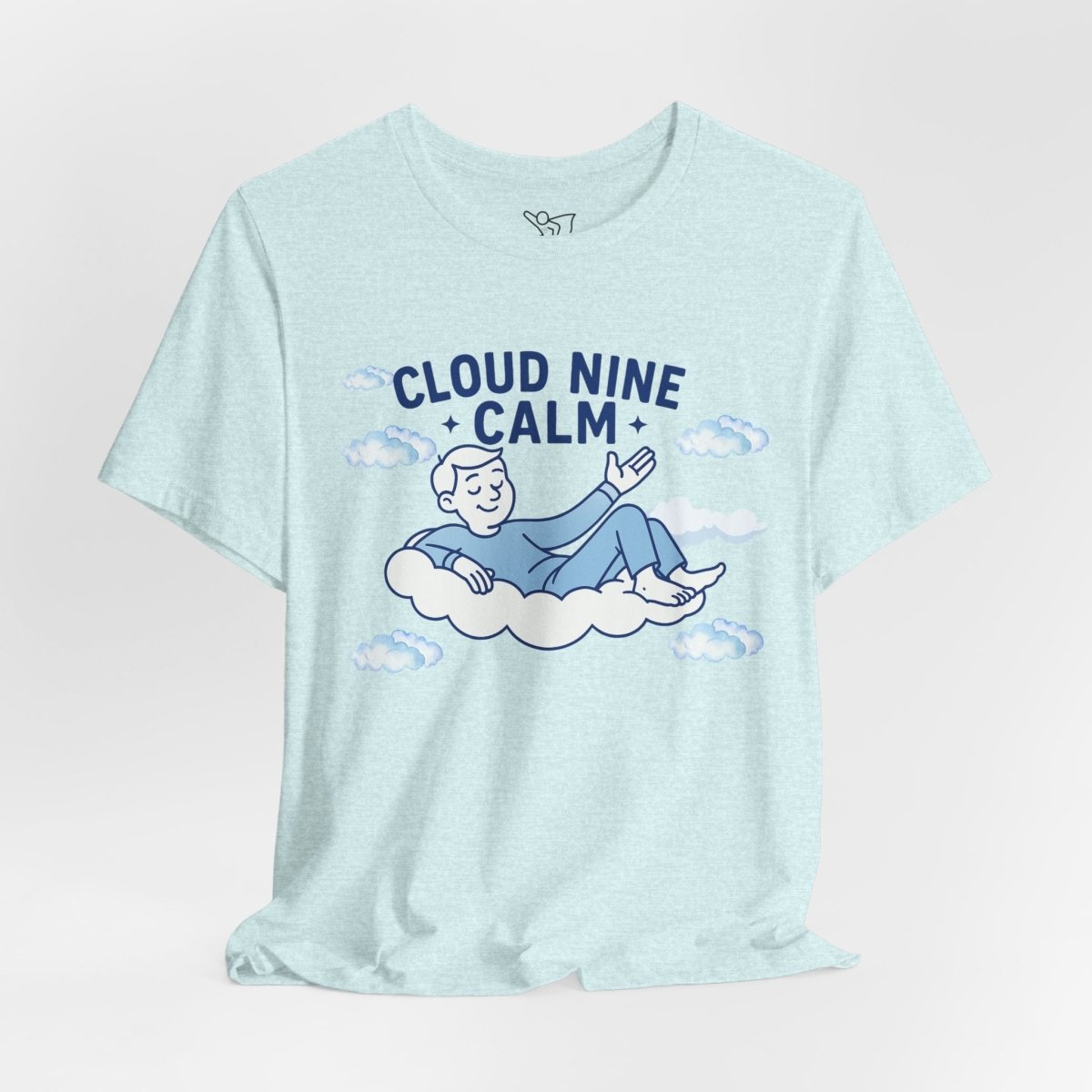 "Cloud Nine Calm" Relaxed Unisex Jersey Short Sleeve T-Shirt, Gift for Mindfulness, Cozy Fashion, Casual Wear, Relaxation Outfit - CW1 MINDSet Collection - AI Tee Hero