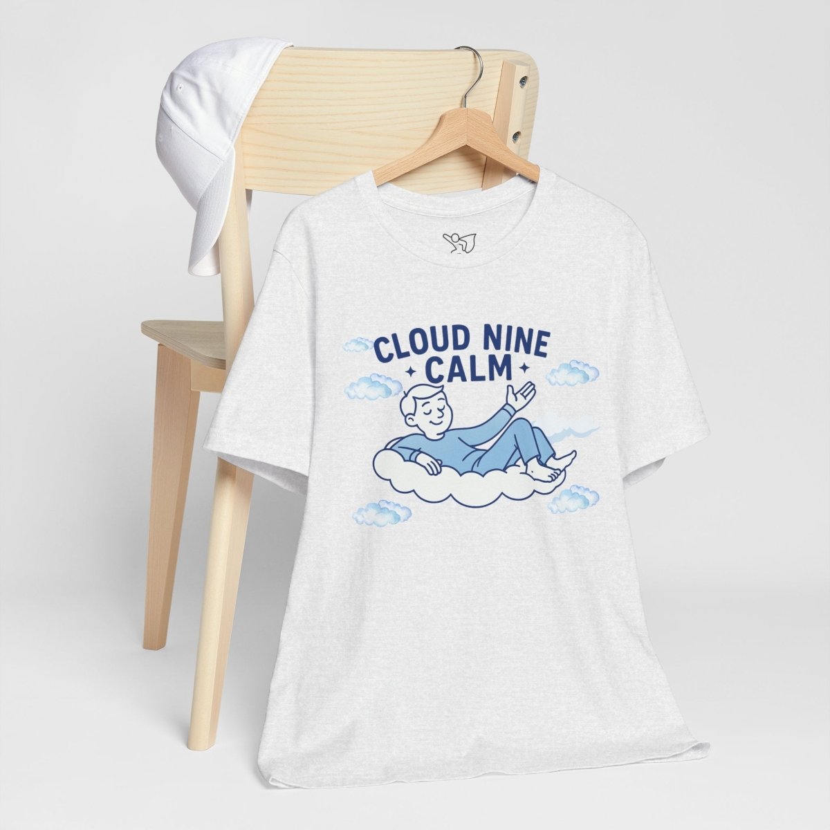 "Cloud Nine Calm" Relaxed Unisex Jersey Short Sleeve T-Shirt, Gift for Mindfulness, Cozy Fashion, Casual Wear, Relaxation Outfit - CW1 MINDSet Collection - AI Tee Hero