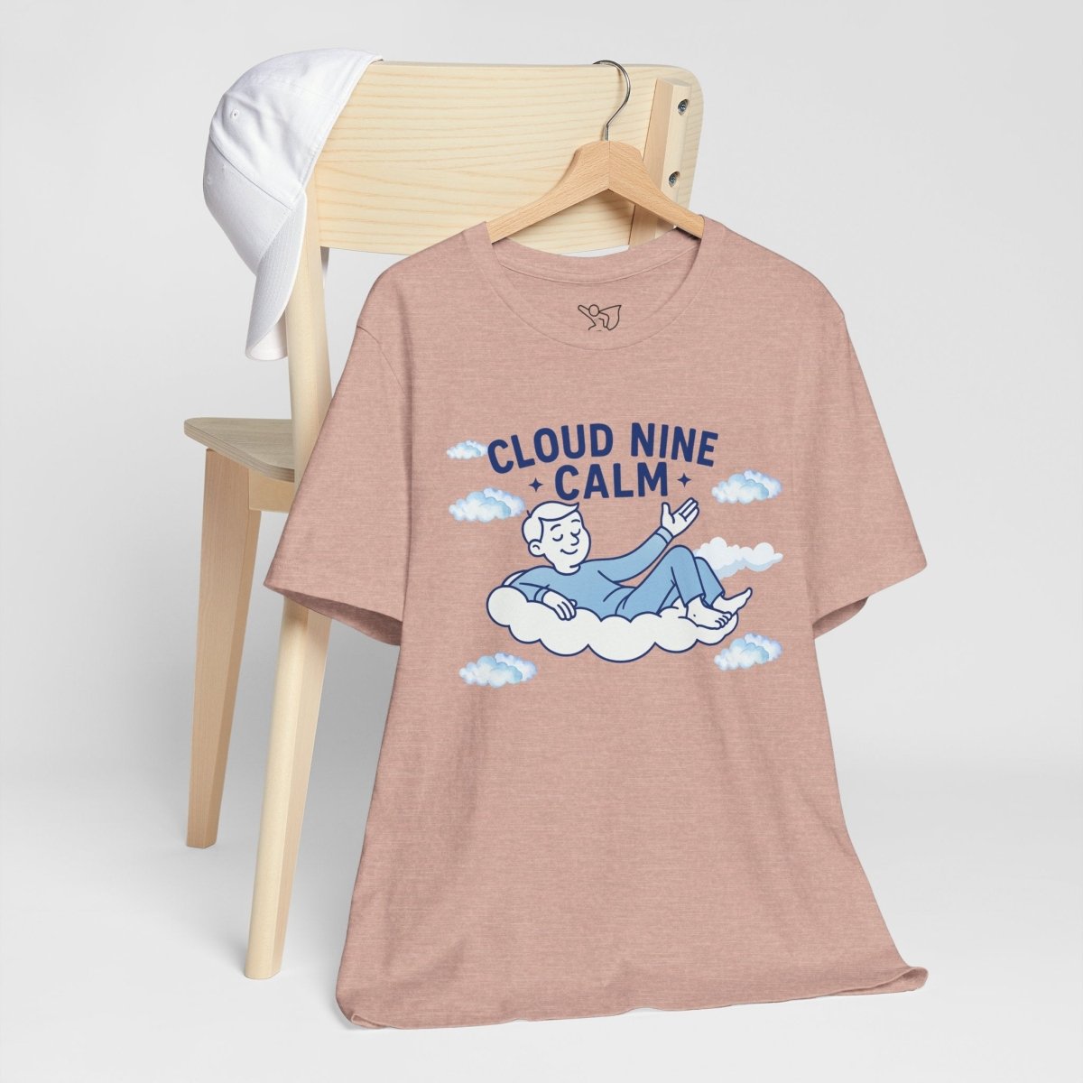 "Cloud Nine Calm" Relaxed Unisex Jersey Short Sleeve T-Shirt, Gift for Mindfulness, Cozy Fashion, Casual Wear, Relaxation Outfit - CW1 MINDSet Collection - AI Tee Hero