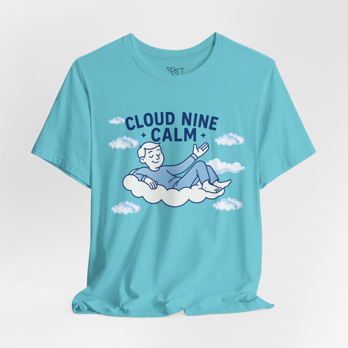 "Cloud Nine Calm" Relaxed Unisex Jersey Short Sleeve T-Shirt, Gift for Mindfulness, Cozy Fashion, Casual Wear, Relaxation Outfit - CW1 MINDSet Collection - AI Tee Hero