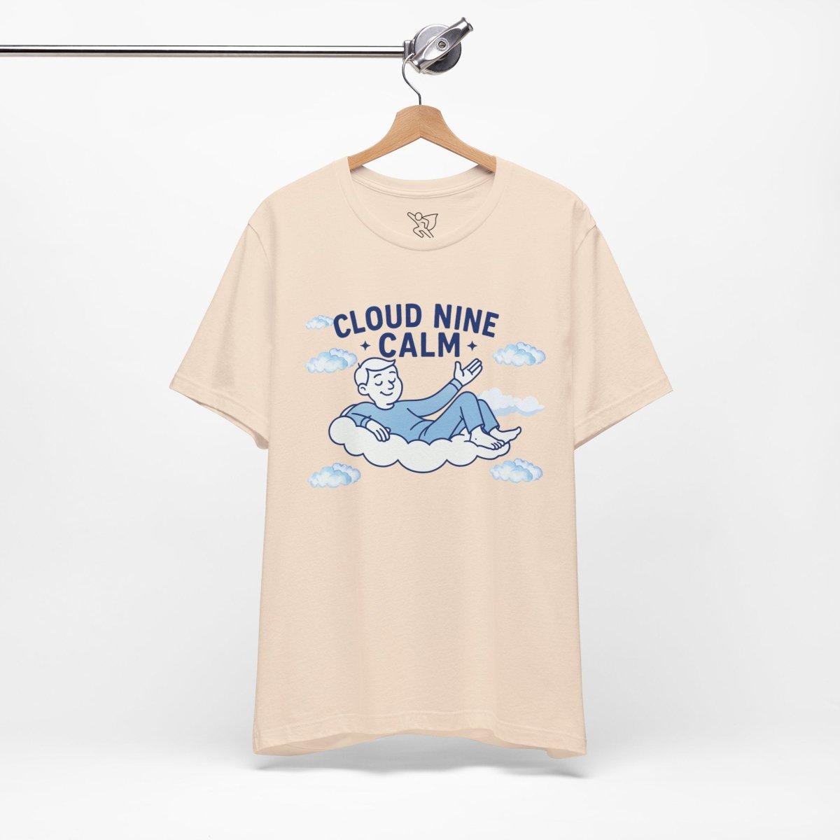 "Cloud Nine Calm" Relaxed Unisex Jersey Short Sleeve T-Shirt, Gift for Mindfulness, Cozy Fashion, Casual Wear, Relaxation Outfit - CW1 MINDSet Collection - AI Tee Hero