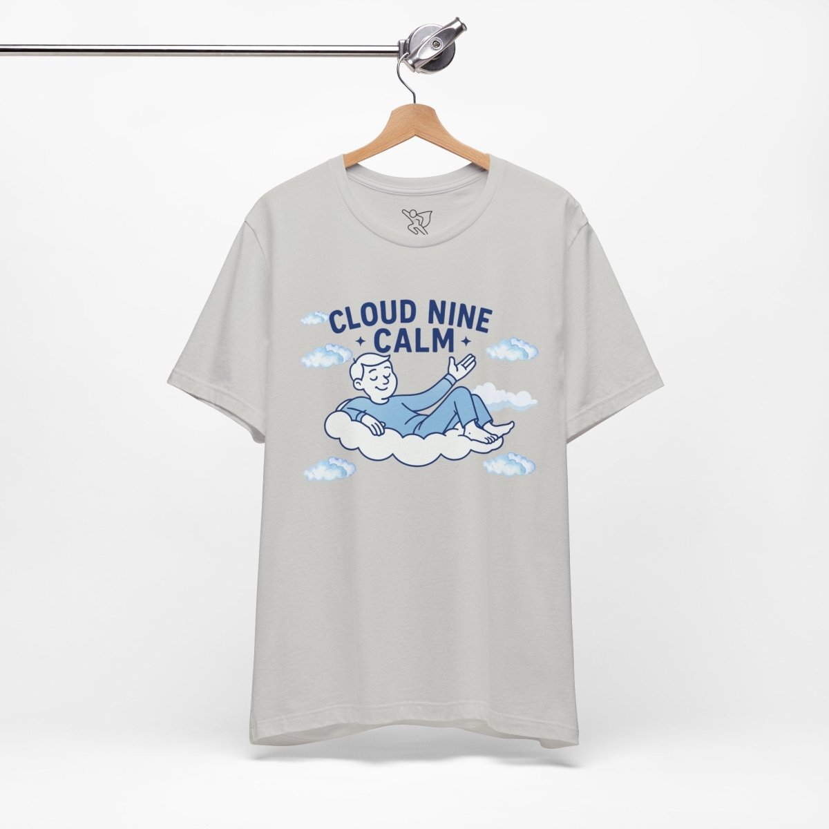 "Cloud Nine Calm" Relaxed Unisex Jersey Short Sleeve T-Shirt, Gift for Mindfulness, Cozy Fashion, Casual Wear, Relaxation Outfit - CW1 MINDSet Collection - AI Tee Hero