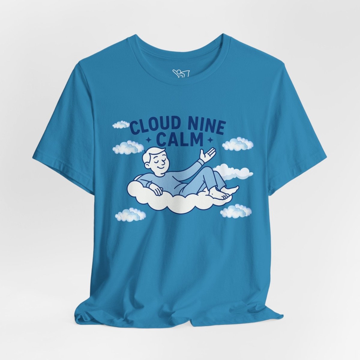 "Cloud Nine Calm" Relaxed Unisex Jersey Short Sleeve T-Shirt, Gift for Mindfulness, Cozy Fashion, Casual Wear, Relaxation Outfit - CW1 MINDSet Collection - AI Tee Hero