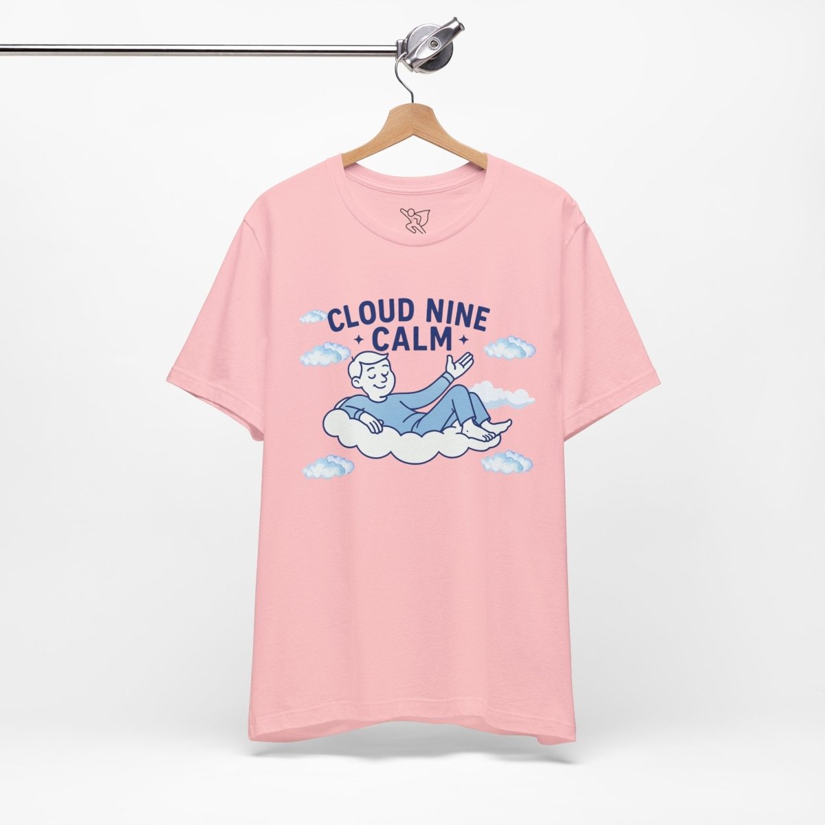 "Cloud Nine Calm" Relaxed Unisex Jersey Short Sleeve T-Shirt, Gift for Mindfulness, Cozy Fashion, Casual Wear, Relaxation Outfit - CW1 MINDSet Collection - AI Tee Hero