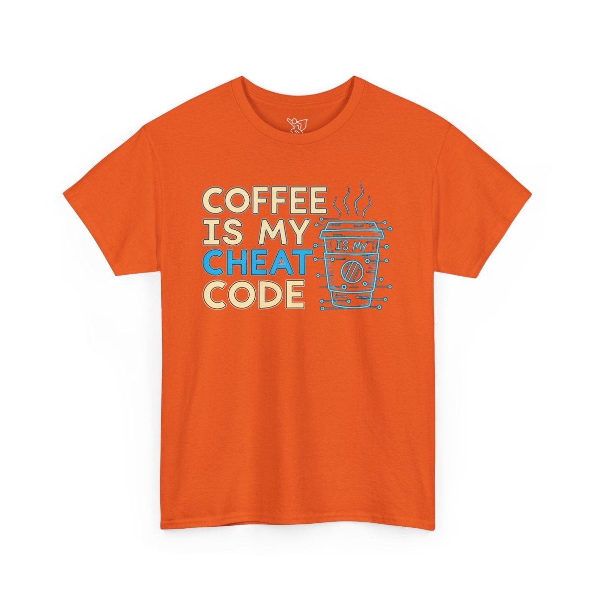 "Coffee is My Cheat Code" CW - 1 Coffee Lover's Unisex Heavy Cotton Tee, Perfect for Casual Wear, Gifts for Friends, Coffee Obsessed, Everyday Comfort - AI Tee Hero