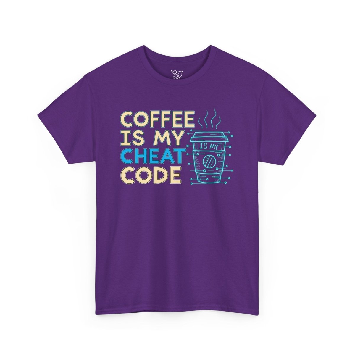"Coffee is My Cheat Code" CW - 1 Coffee Lover's Unisex Heavy Cotton Tee, Perfect for Casual Wear, Gifts for Friends, Coffee Obsessed, Everyday Comfort - AI Tee Hero