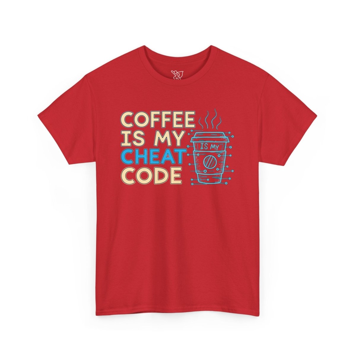 "Coffee is My Cheat Code" CW - 1 Coffee Lover's Unisex Heavy Cotton Tee, Perfect for Casual Wear, Gifts for Friends, Coffee Obsessed, Everyday Comfort - AI Tee Hero