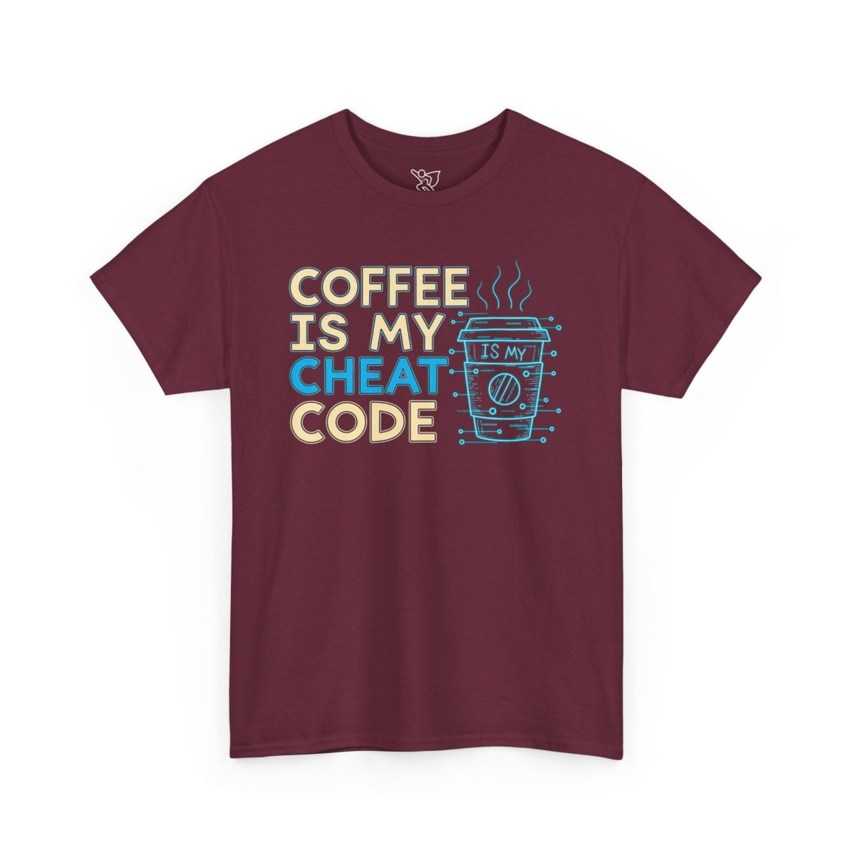 "Coffee is My Cheat Code" CW - 1 Coffee Lover's Unisex Heavy Cotton Tee, Perfect for Casual Wear, Gifts for Friends, Coffee Obsessed, Everyday Comfort - AI Tee Hero