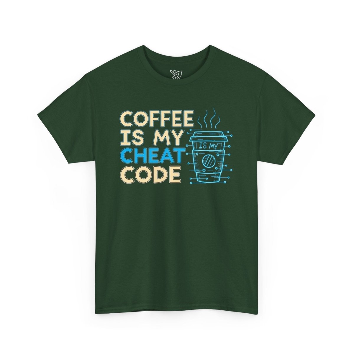 "Coffee is My Cheat Code" CW - 1 Coffee Lover's Unisex Heavy Cotton Tee, Perfect for Casual Wear, Gifts for Friends, Coffee Obsessed, Everyday Comfort - AI Tee Hero