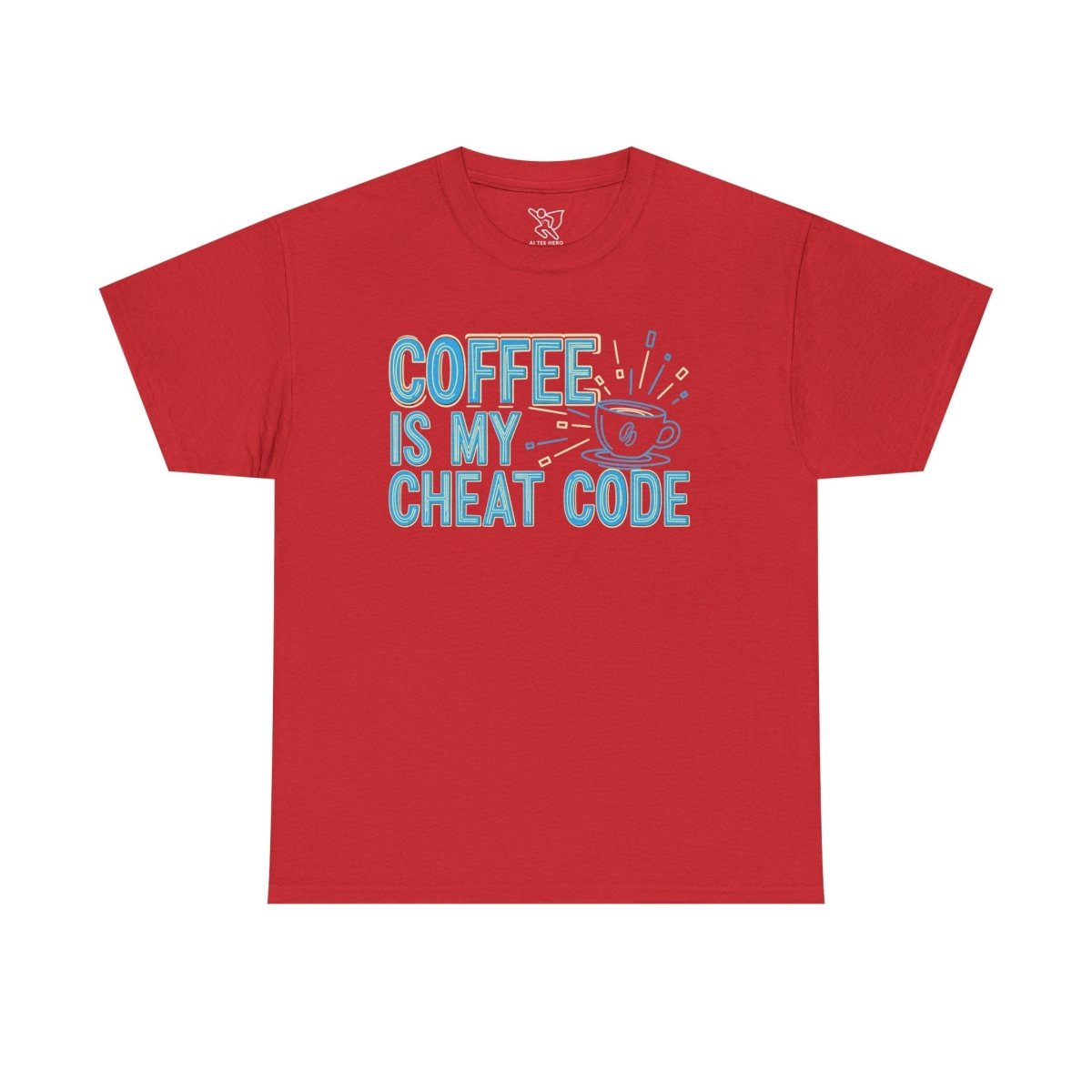 "Coffee is My Cheat Code" CW - 2 Coffee Lover's Unisex Heavy Cotton Tee, Perfect for Casual Wear, Gifts for Friends, Coffee Obsessed, Everyday Comfort - AI Tee Hero